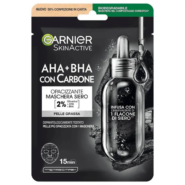 garnier-pure-charcoal-maschera-in-tessuto-viso-4-x-28-g-per-pelli-normali-o-mist image 1
