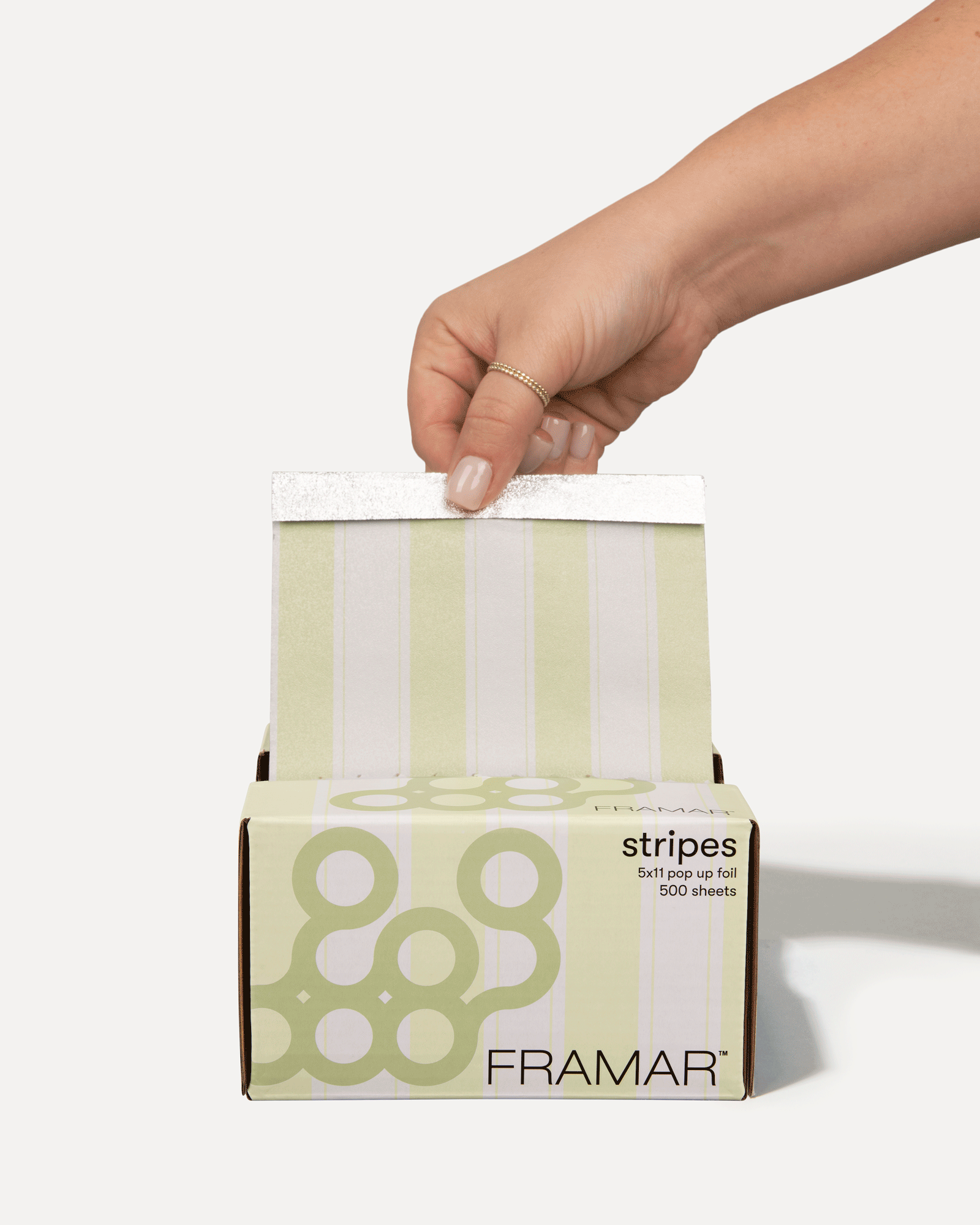 framar-5x11-pop-up-celery-stripes-fogli-alluminio-prelaminati-500-pezzi image 2