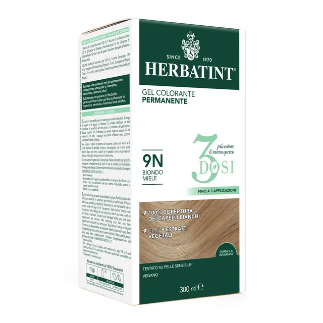 herbatint-9n-biondo-miele-gel-colorante-permanente-3dosi-300-ml image 1