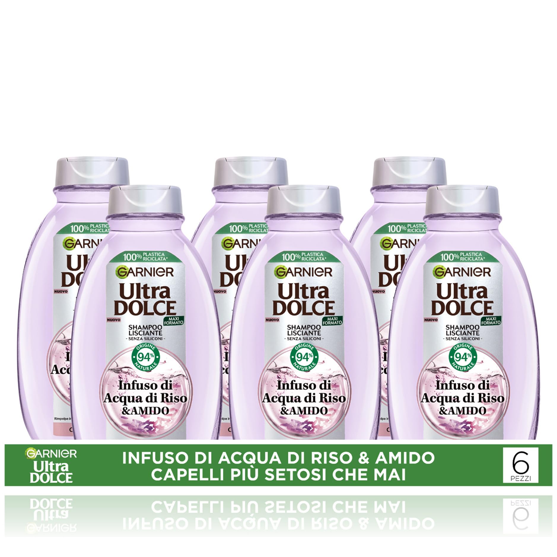 garnier-ultra-dolce-shampoo-lisciante-acqua-di-riso-e-amido-300-ml-senza-silicon image 1