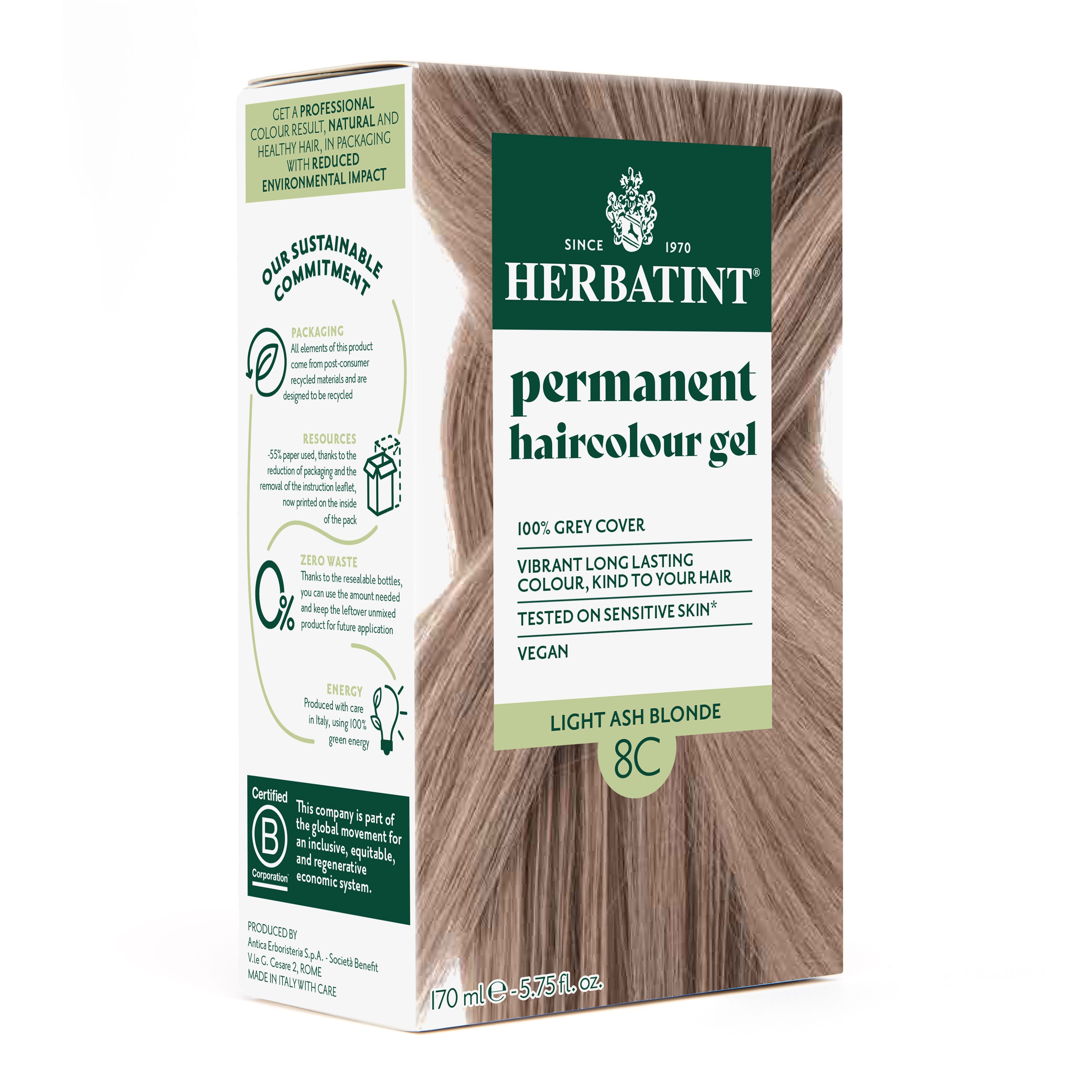 herbatint-gel-colorante-permanente-8c-biondo-chiaro-cenere-170-ml-2 image 1