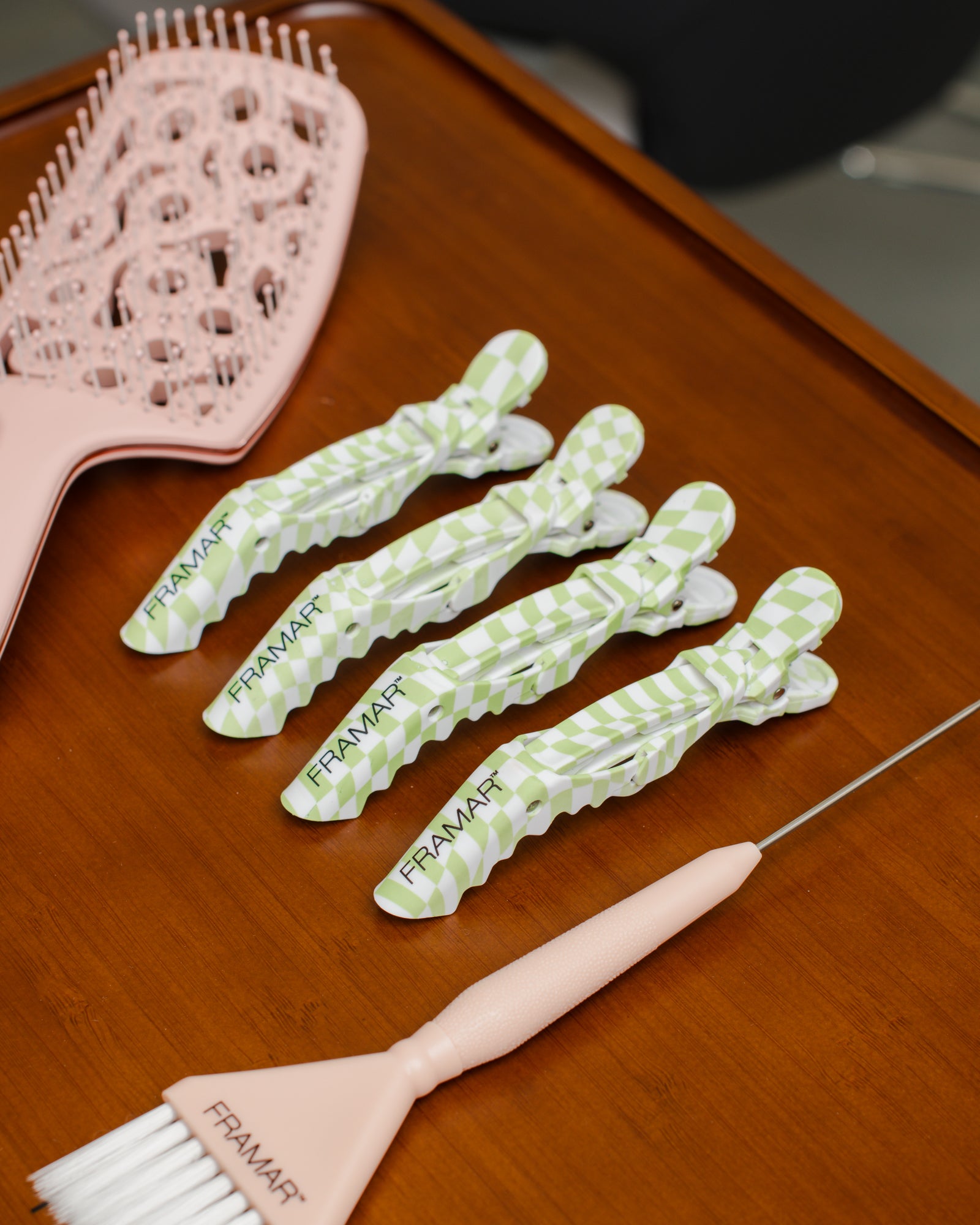 framar-gator-grip-clips-vibe-check-4-pezzi-green-checker image 3