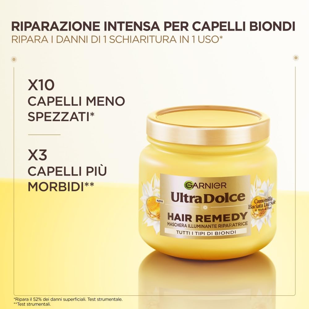 garnier-ultra-dolce-hair-remedy-maschera-biondi-camomilla-e-miele-340-ml image 2