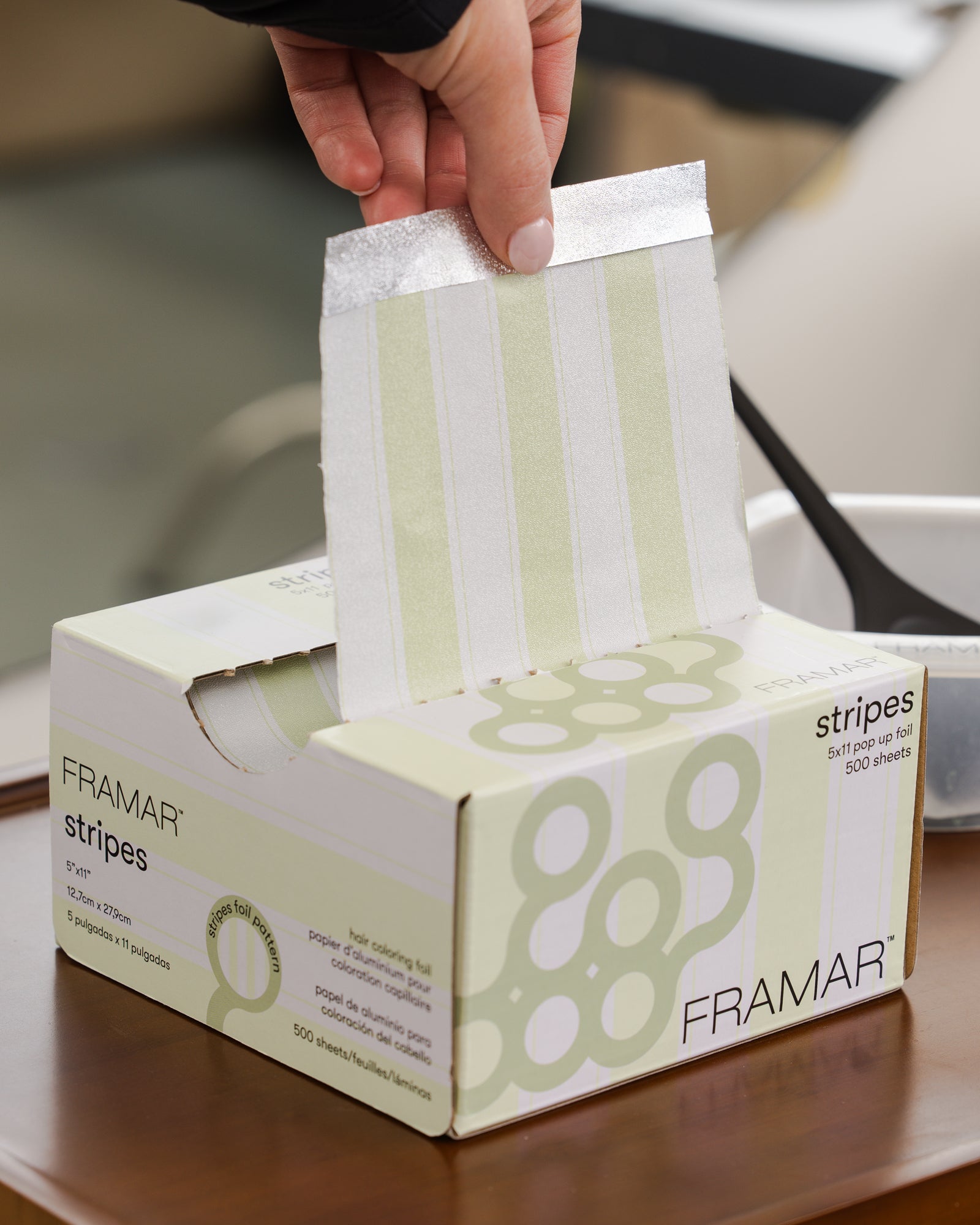 framar-5x11-pop-up-celery-stripes-fogli-alluminio-prelaminati-500-pezzi image 4