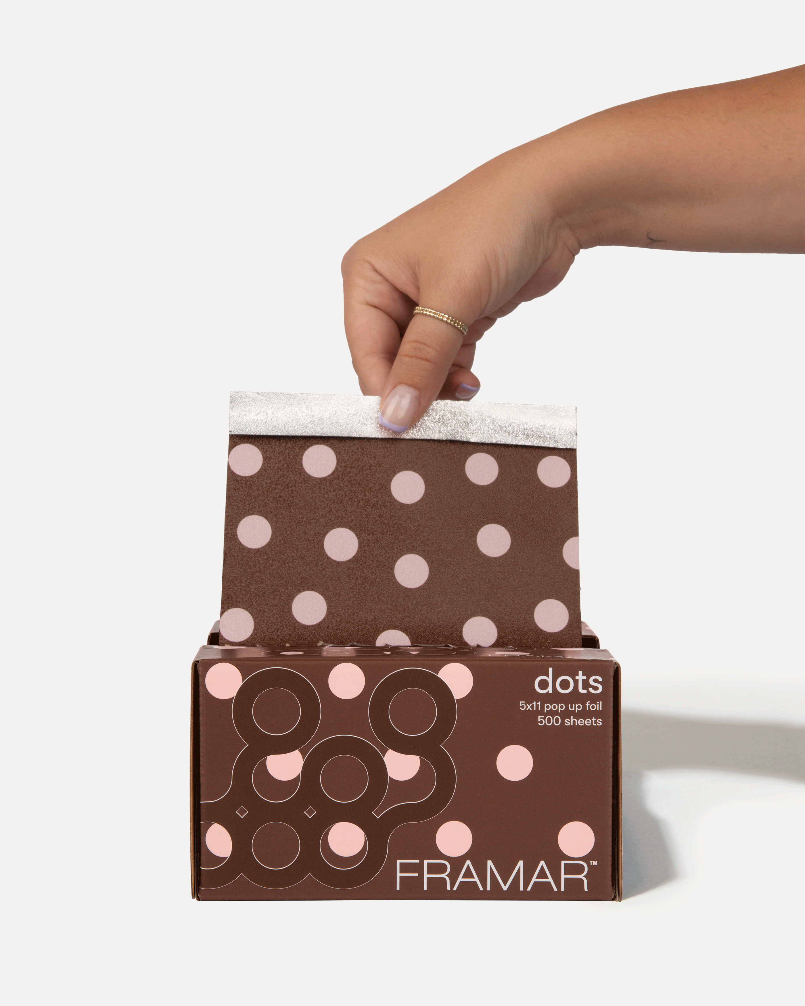 framar-5x11-pop-up-foil-500-fogli-chocolate-polka-dots image 2