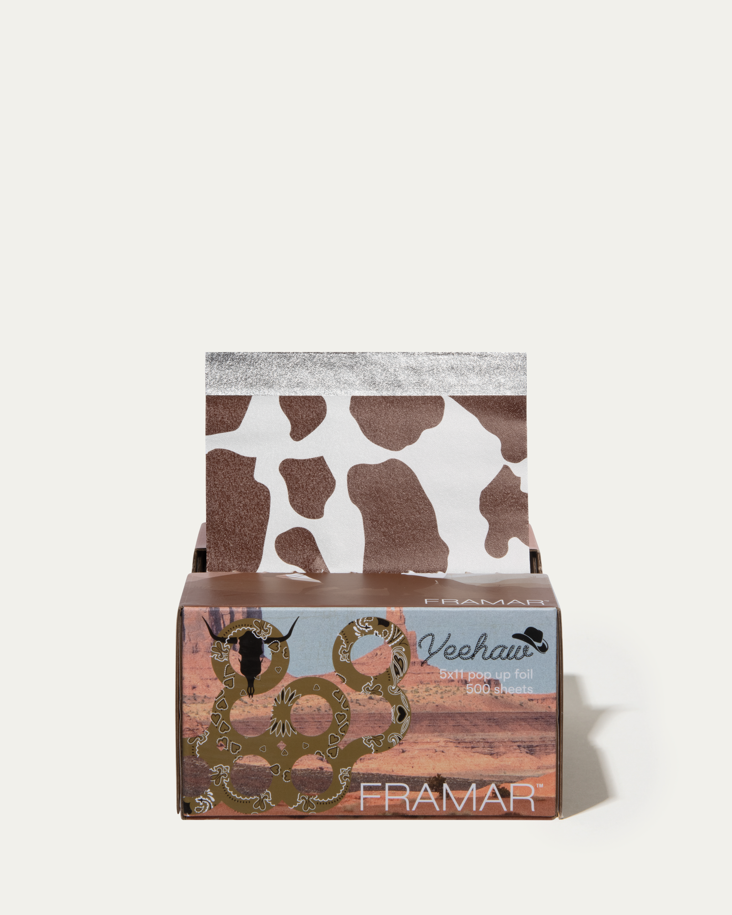 framar-yeehaw-pop-up-foil-5x11-500-fogli-prestagliati-cow-print image 1