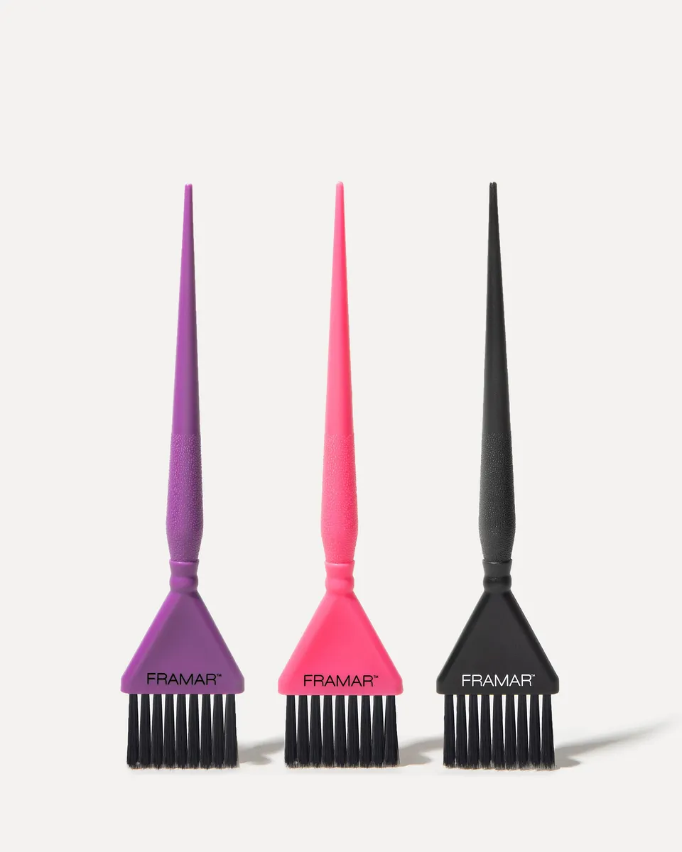 framar-triple-threat-set-set-3-pennelli-tinta-nero-rosa-viola image 1