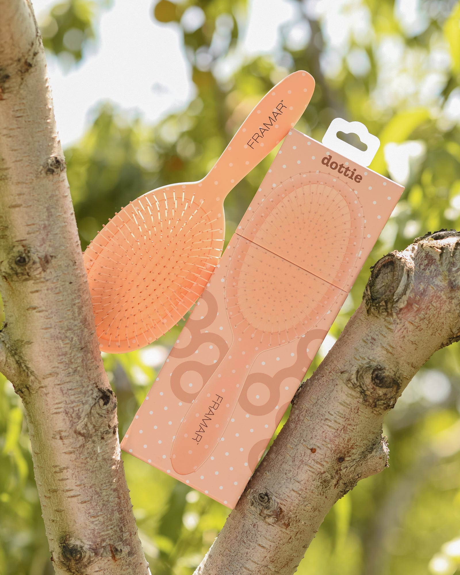 framar-peach-please-dottie-spazzola-districante-a-pois-pesca image 5