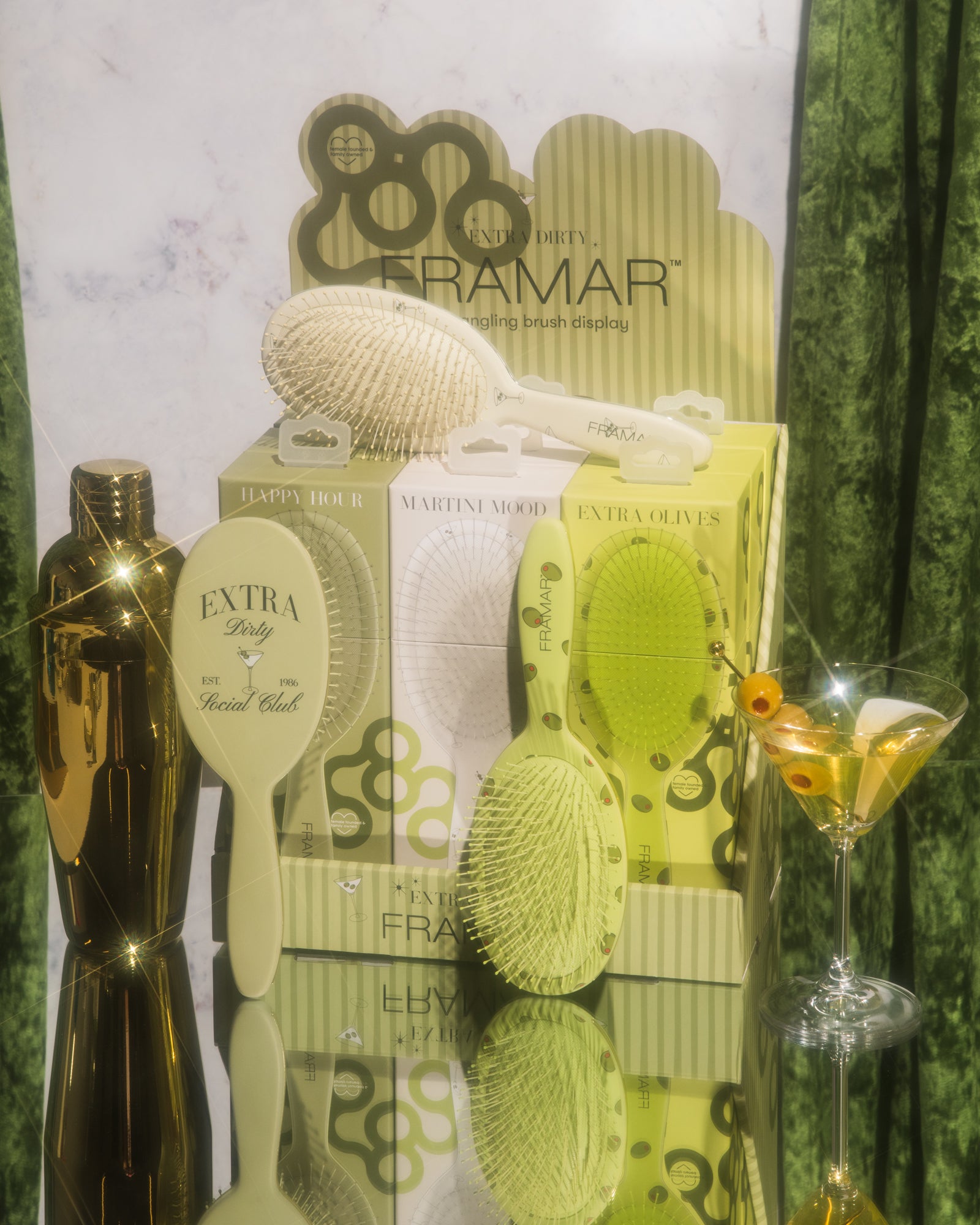 framar-extra-dirty-detangle-brush-display-9-pezzi-happy-hour-martini image 4