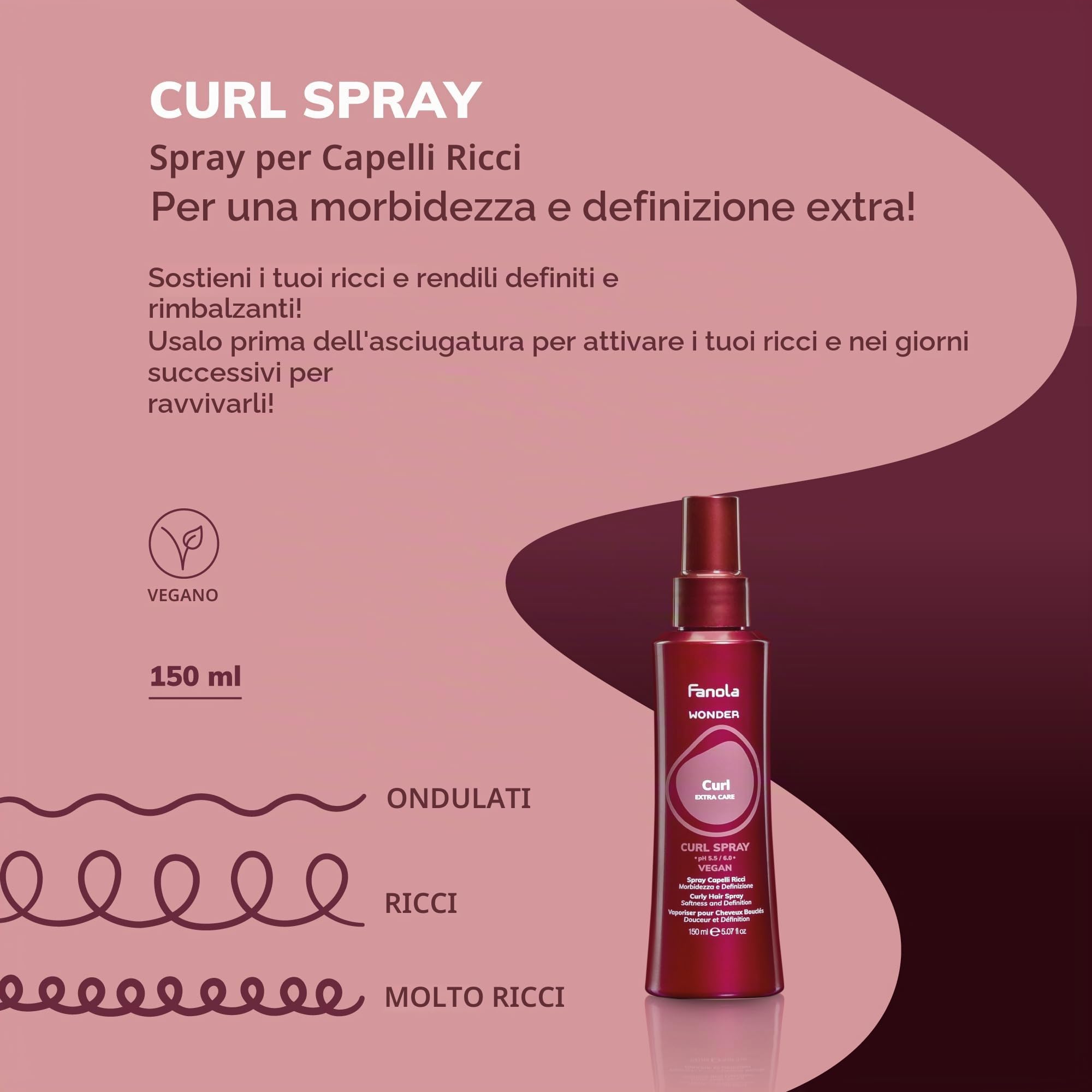 fanola-wonder-curl-spray-capelli-ricci-e-ondulati-150-ml image 2