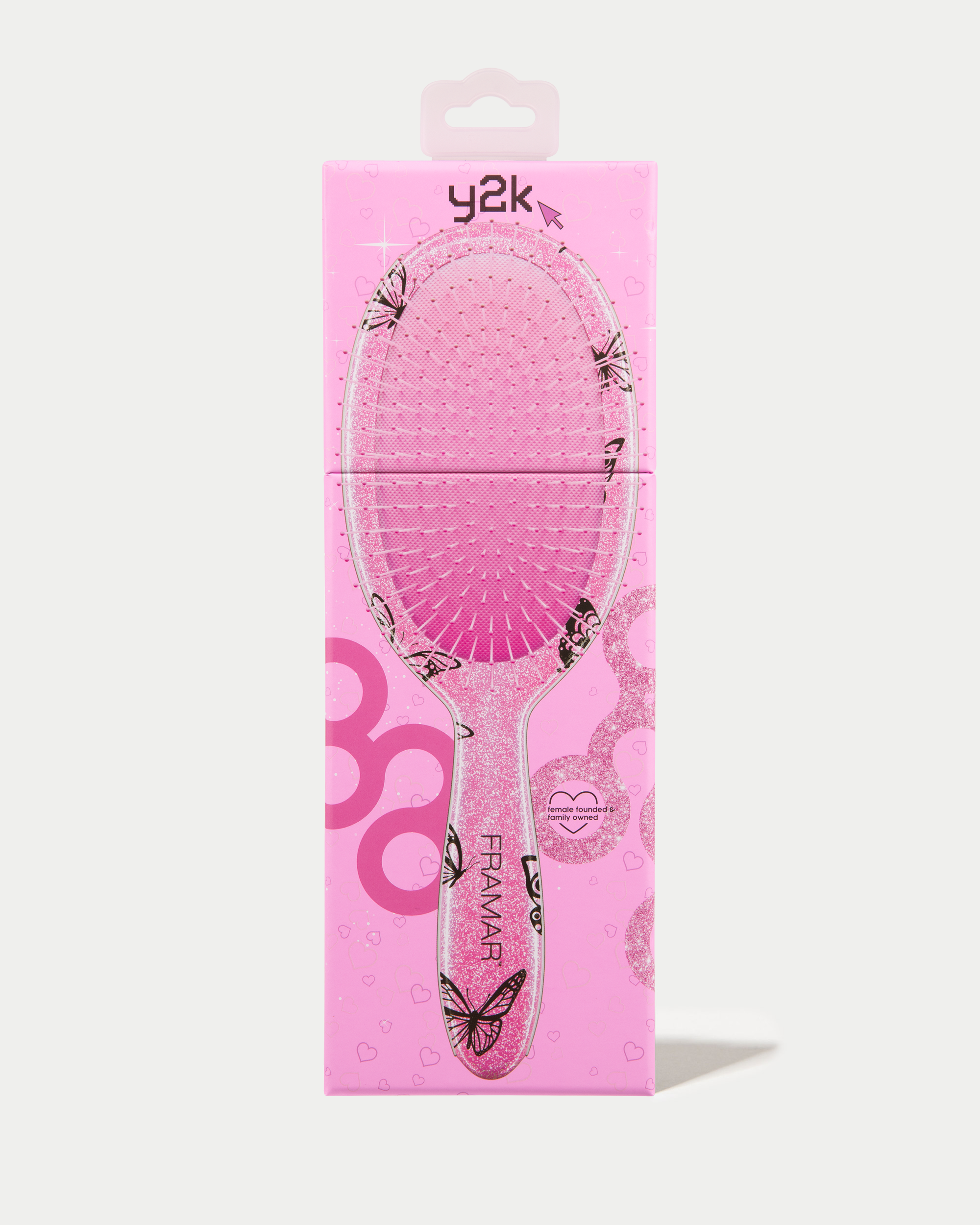 framar-y2k-detangle-brush-spazzola-districante-pink-glitter image 3