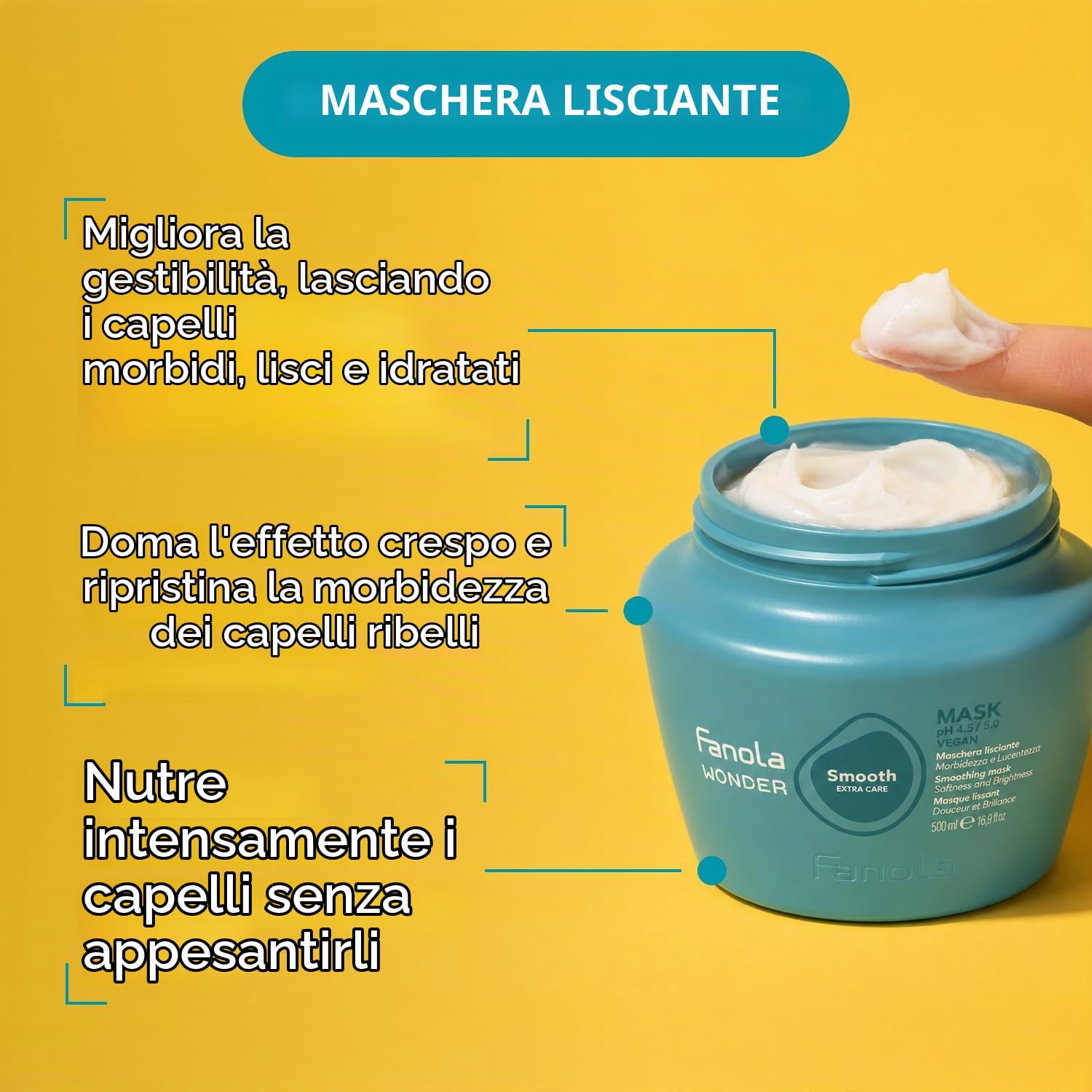fanola-wonder-smooth-maschera-lisciante-capelli-1000-ml image 3