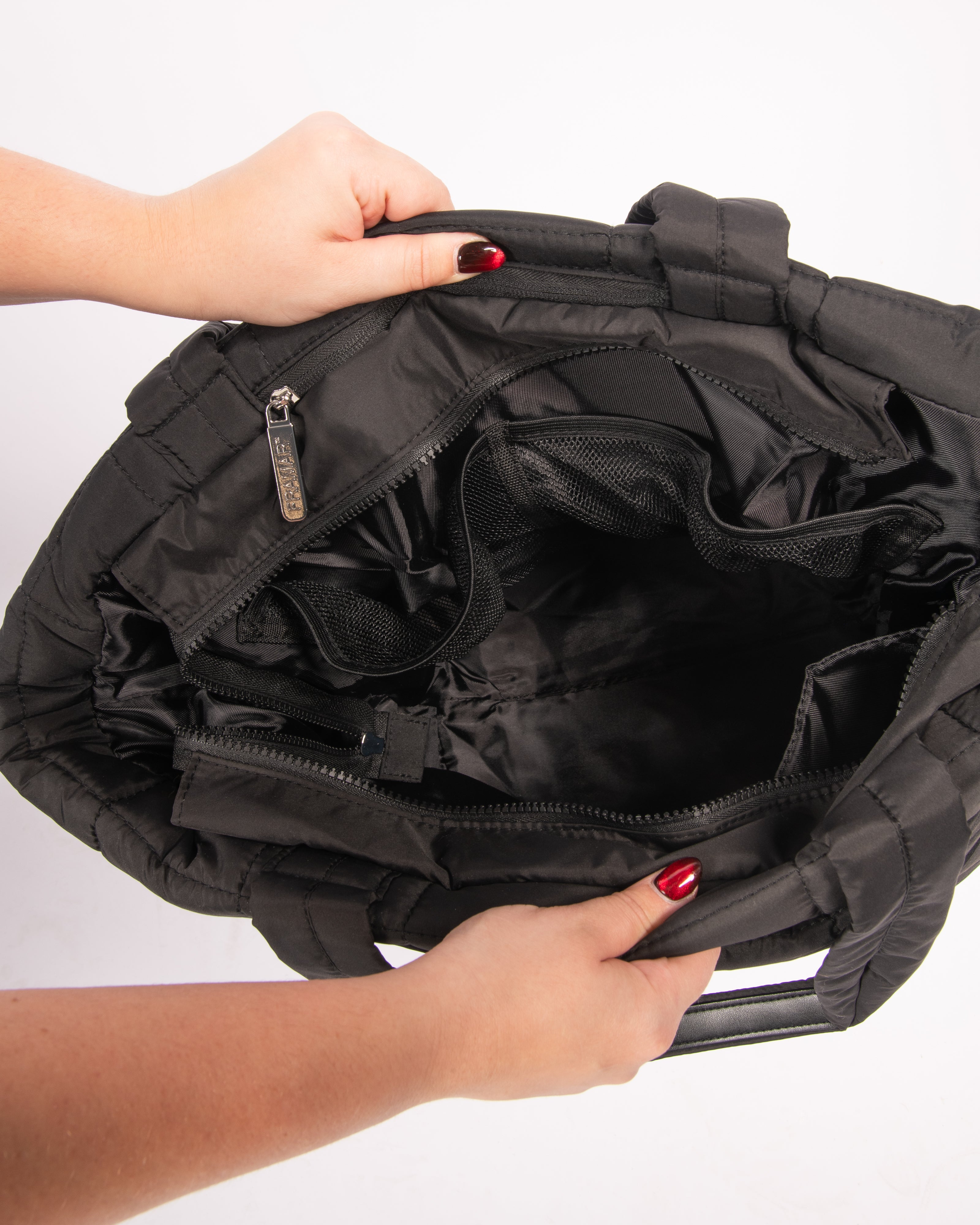 framar-puffer-tote-black-borsa-nylon-trapuntata image 5