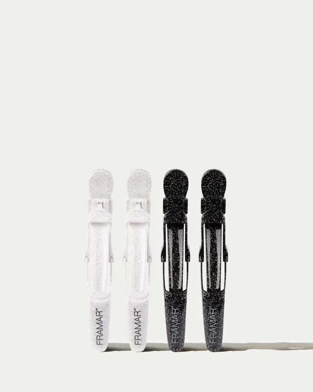 framar-gator-grip-clips-glitter-nero-e-bianco-4-pz image 1