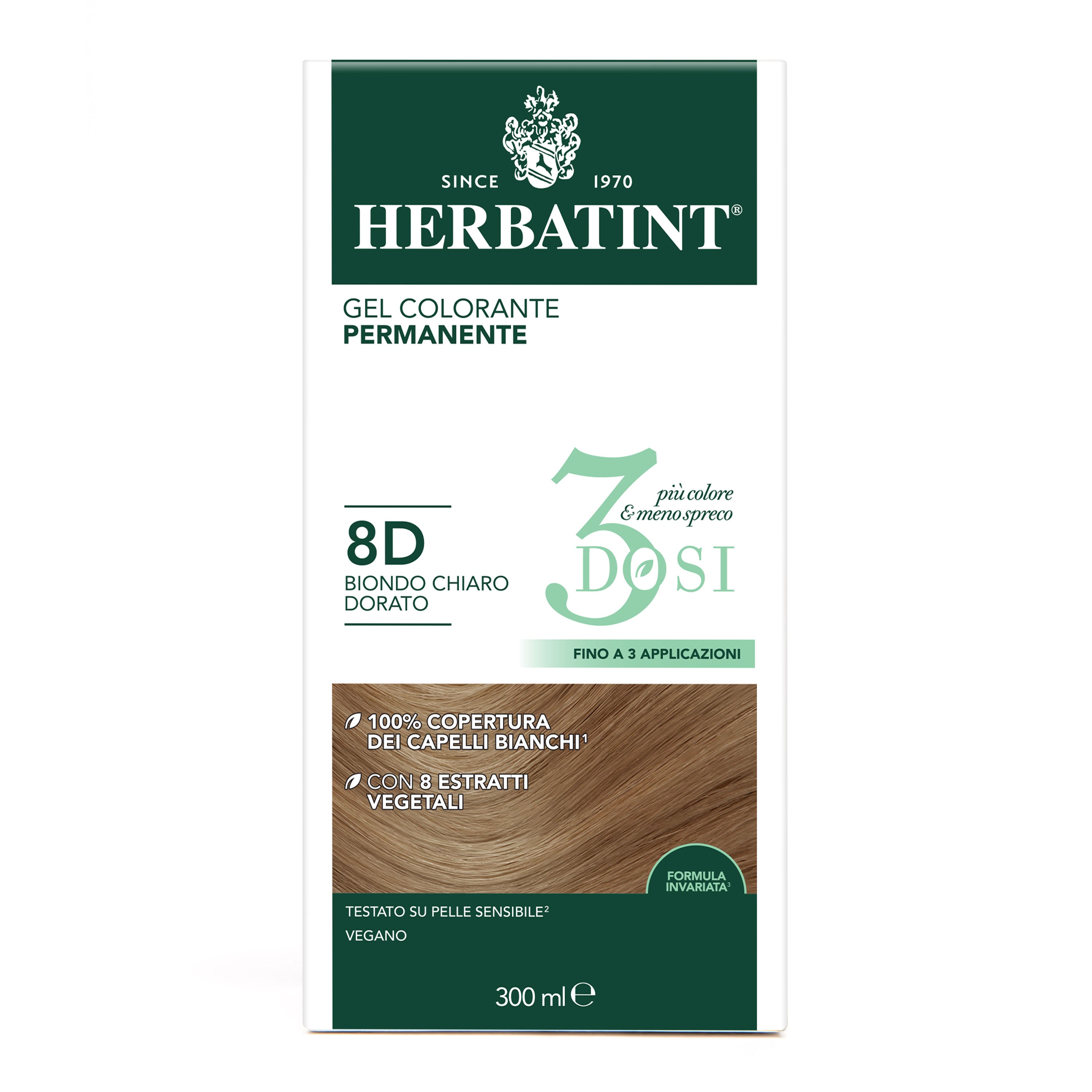 herbatint-gel-colorante-permanente-3dosi-8d-biondo-chiaro-dorato-300-ml image 3