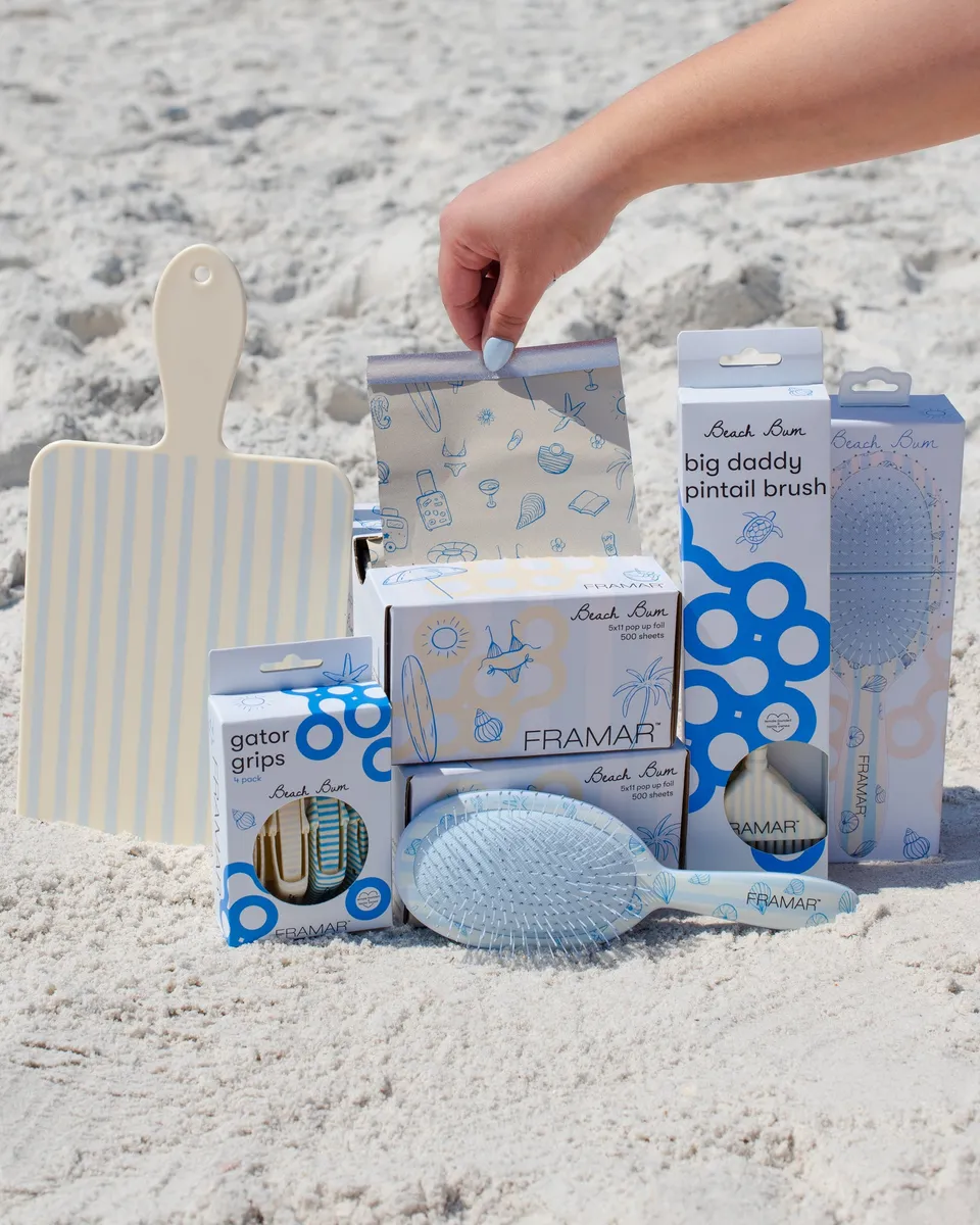framar-beach-bundle-kit-accessori-colorazione-capelli-con-foil-spazzole-e-clip image 1