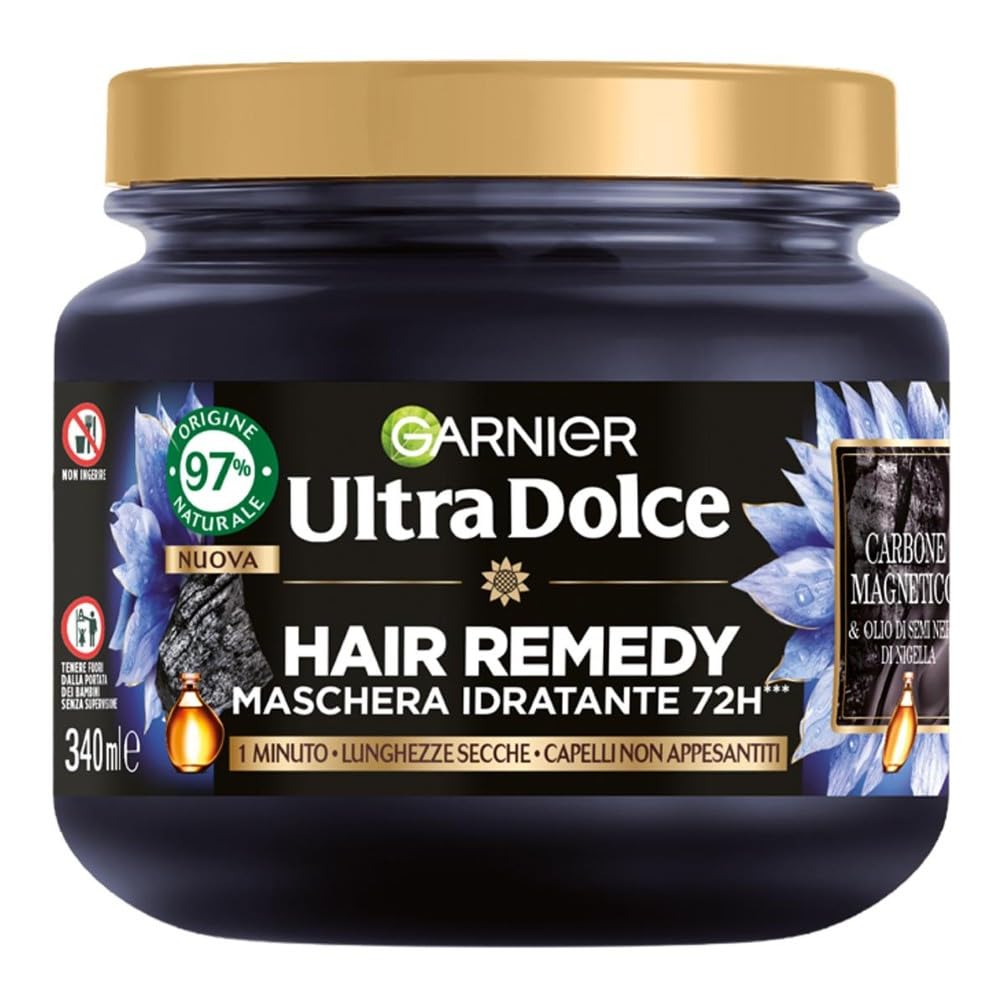 garnier-ultra-dolce-carbone-magnetico-maschera-idratante-hair-remedy-340-ml image 1