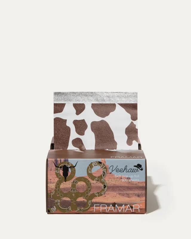 framar-yeehaw-pop-up-foil-5x11-500-fogli-prestagliati-cow-print image 1