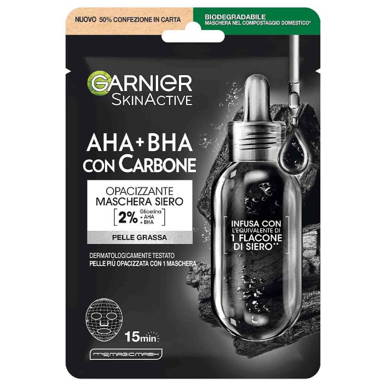 garnier-pure-charcoal-maschera-in-tessuto-viso-4-x-28-g-per-pelli-normali-o-mist image 1