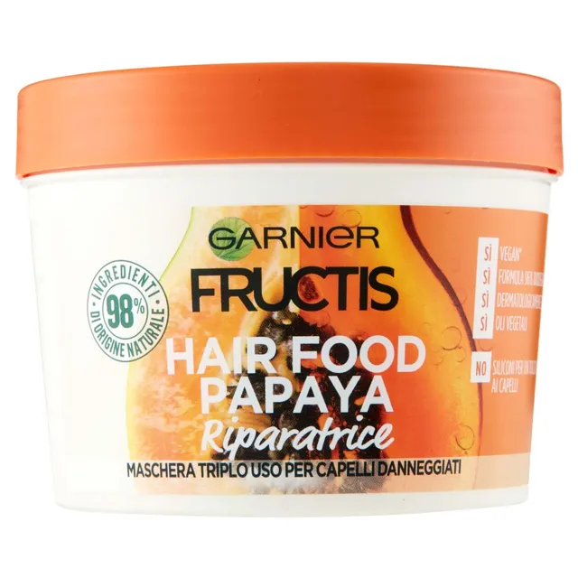 garnier-fructis-hair-food-maschera-3-in-1-papaya-riparatrice-390-ml image 1