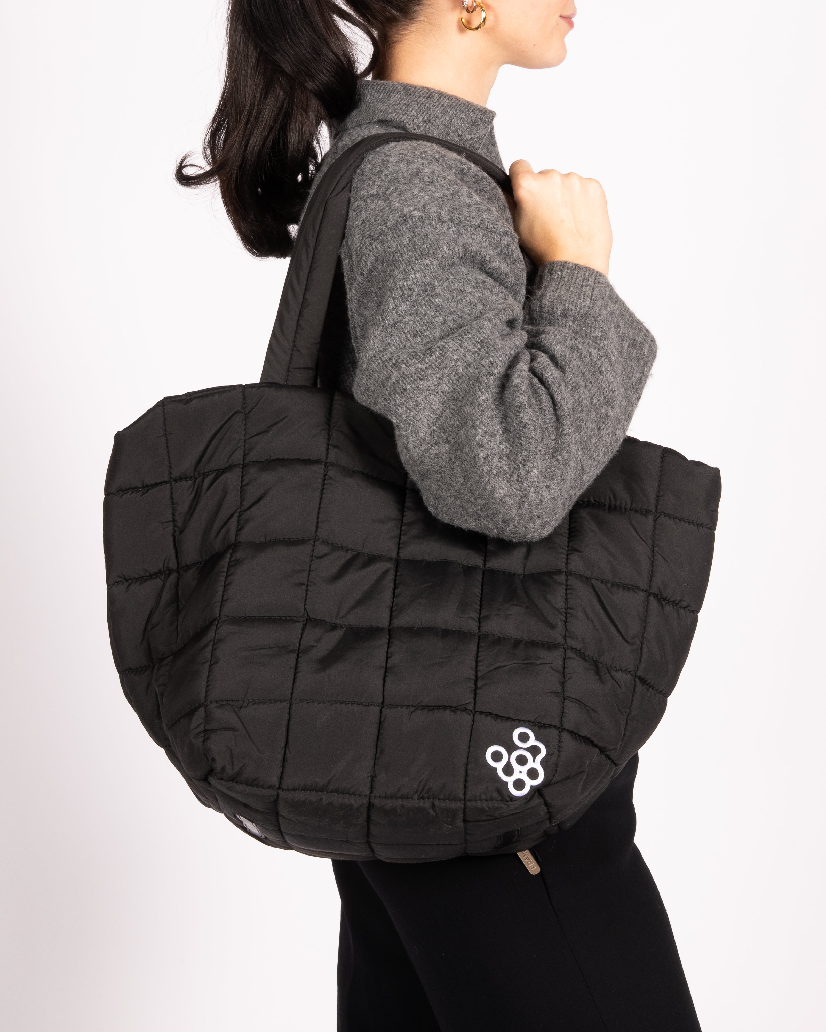 framar-puffer-tote-black-borsa-nylon-trapuntata image 2
