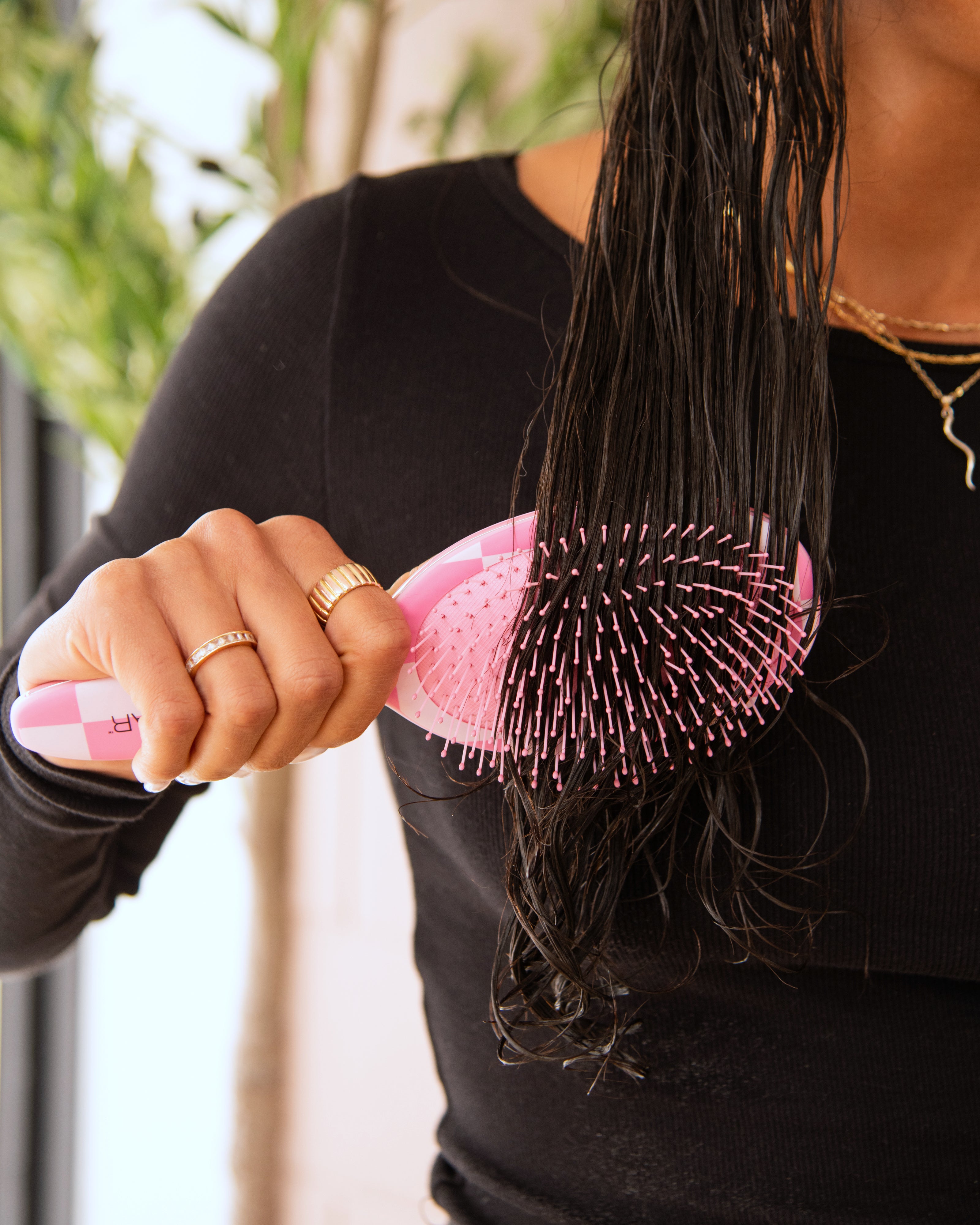 framar-checked-out-pink-detangle-brush-spazzola-districante-quadretti image 7