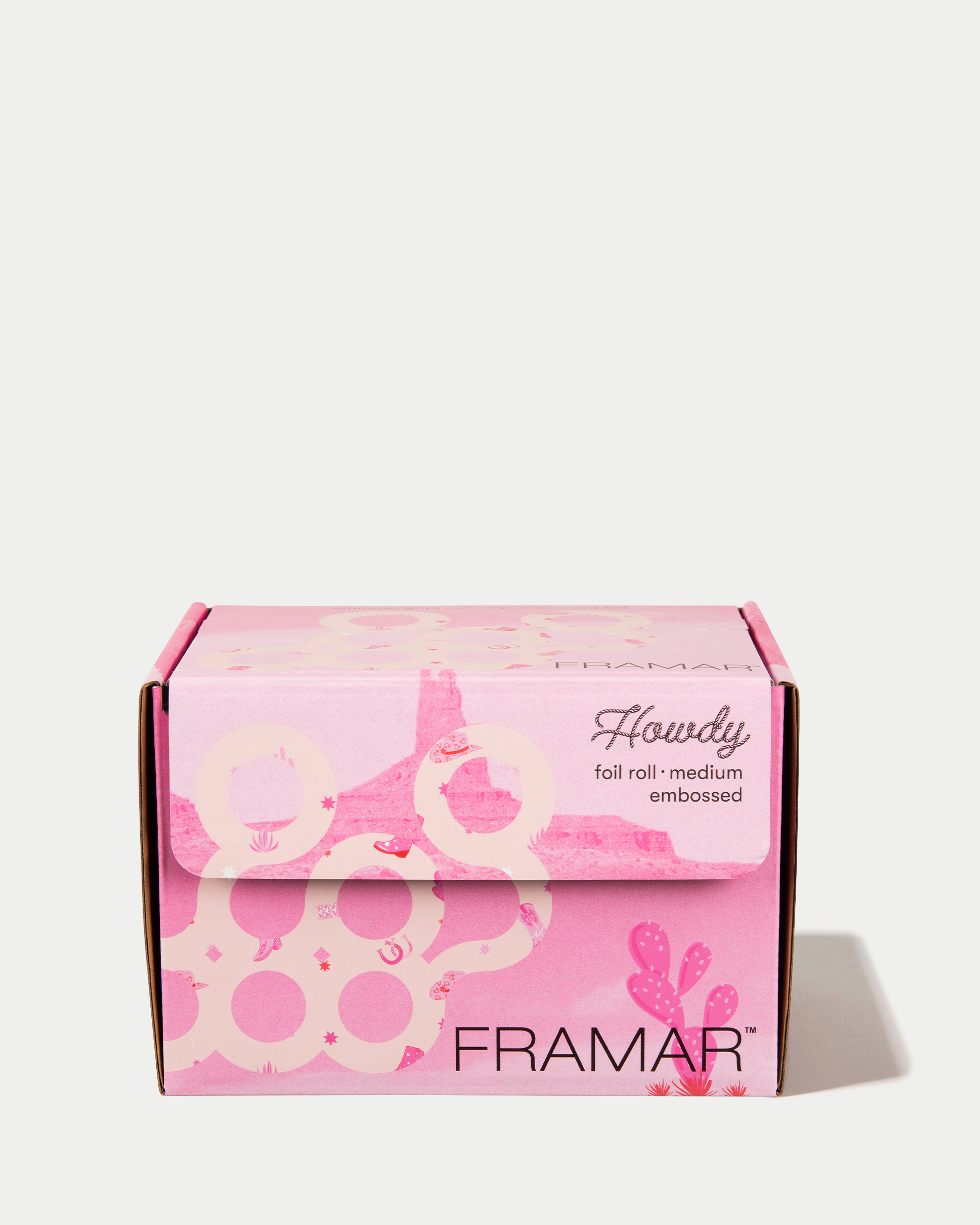 framar-howdy-embossed-roll-carta-stagnola-rosa-320ft image 2