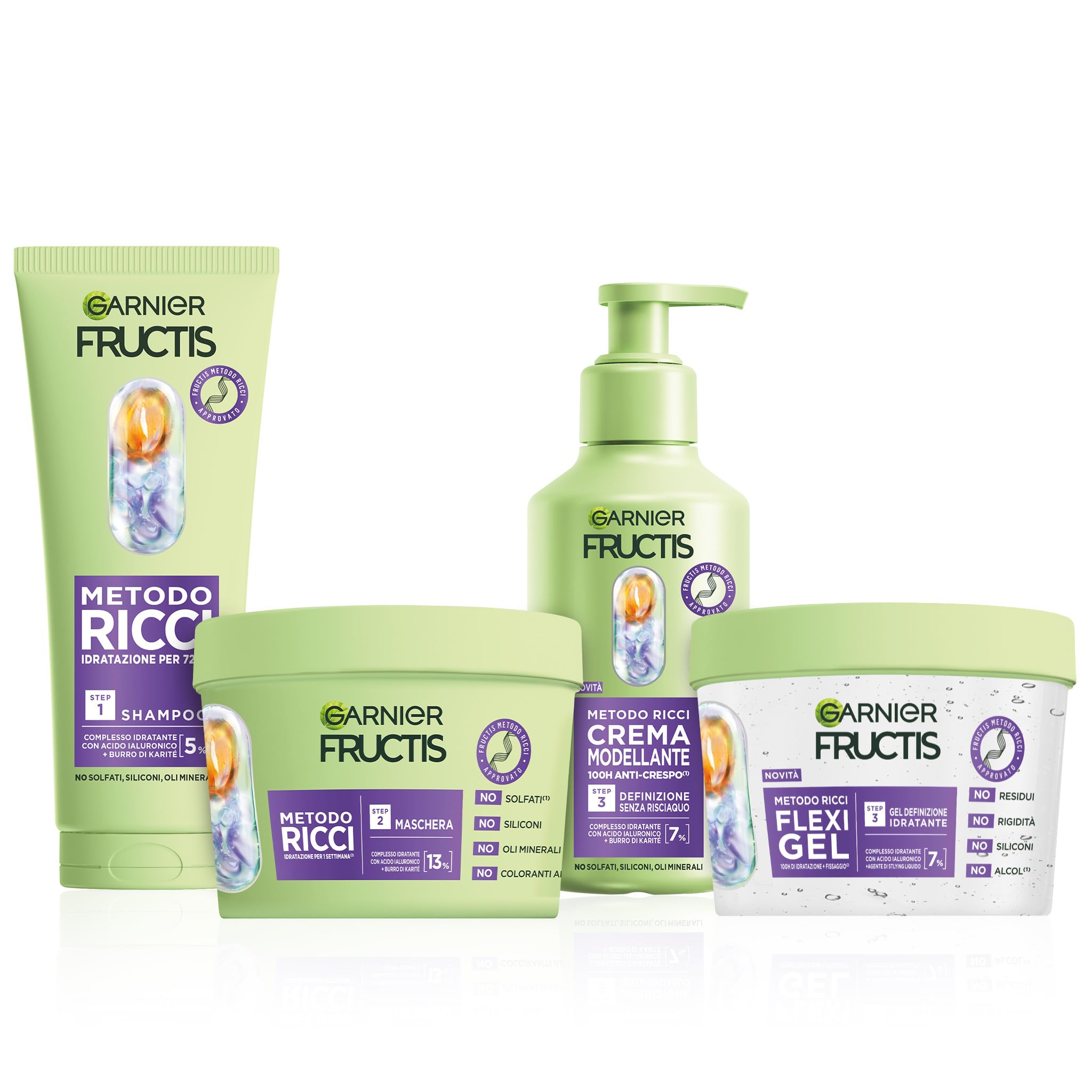 garnier-kit-curls-metodo-ricci-shampoo-maschera-gel-crema-modellante image 1