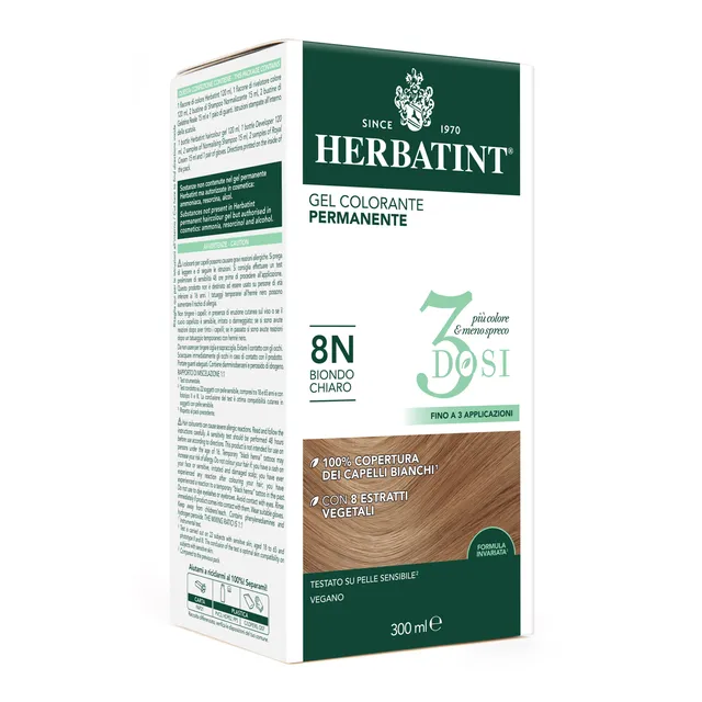 herbatint-gel-colorante-permanente-3dosi-8n-biondo-chiaro-300-ml image 1