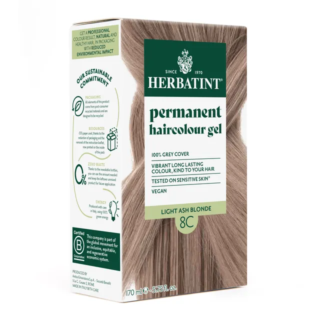 herbatint-gel-colorante-permanente-8c-biondo-chiaro-cenere-170-ml-2 image 1
