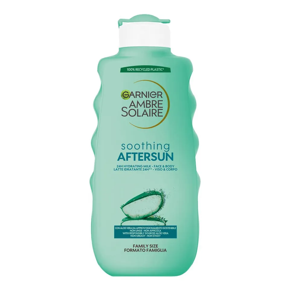 garnier-ambre-solaire-latte-doposole-viso-e-corpo-con-aloe-vera-400-ml image 1