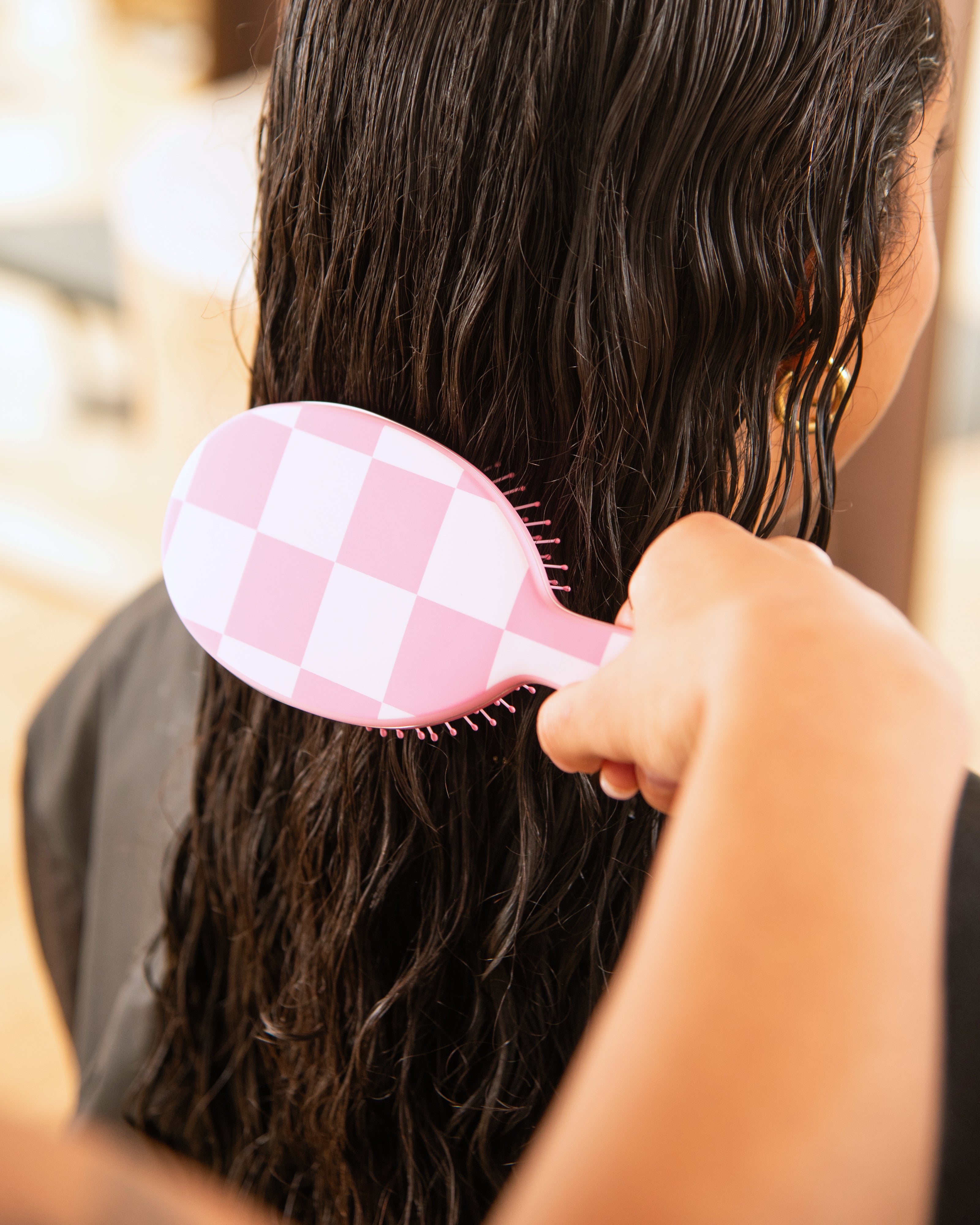 framar-checked-out-pink-detangle-brush-spazzola-districante-quadretti image 5