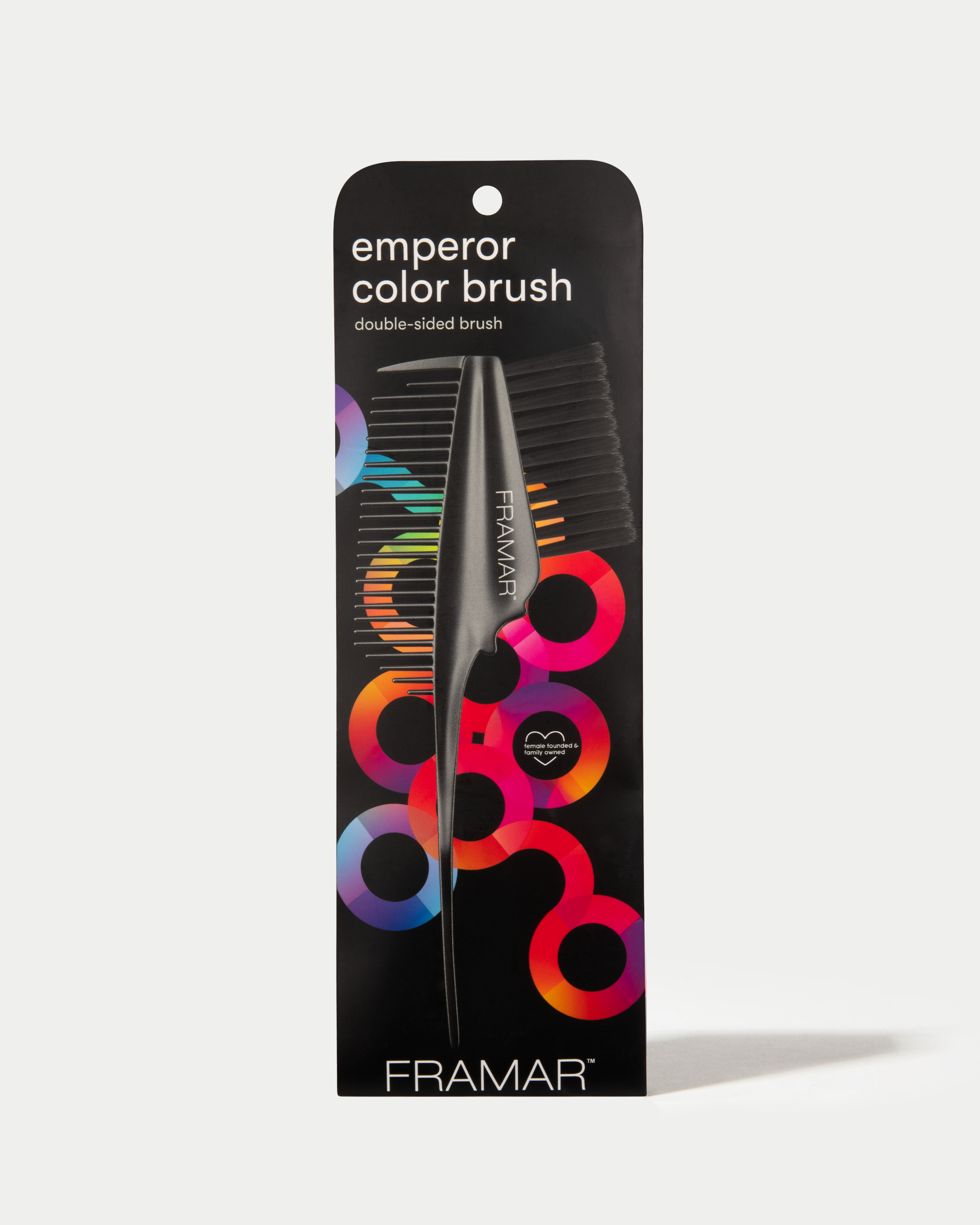 framar-the-emperor-color-brush-pennello-tinta-doppio-lato-con-pettine-nero image 2