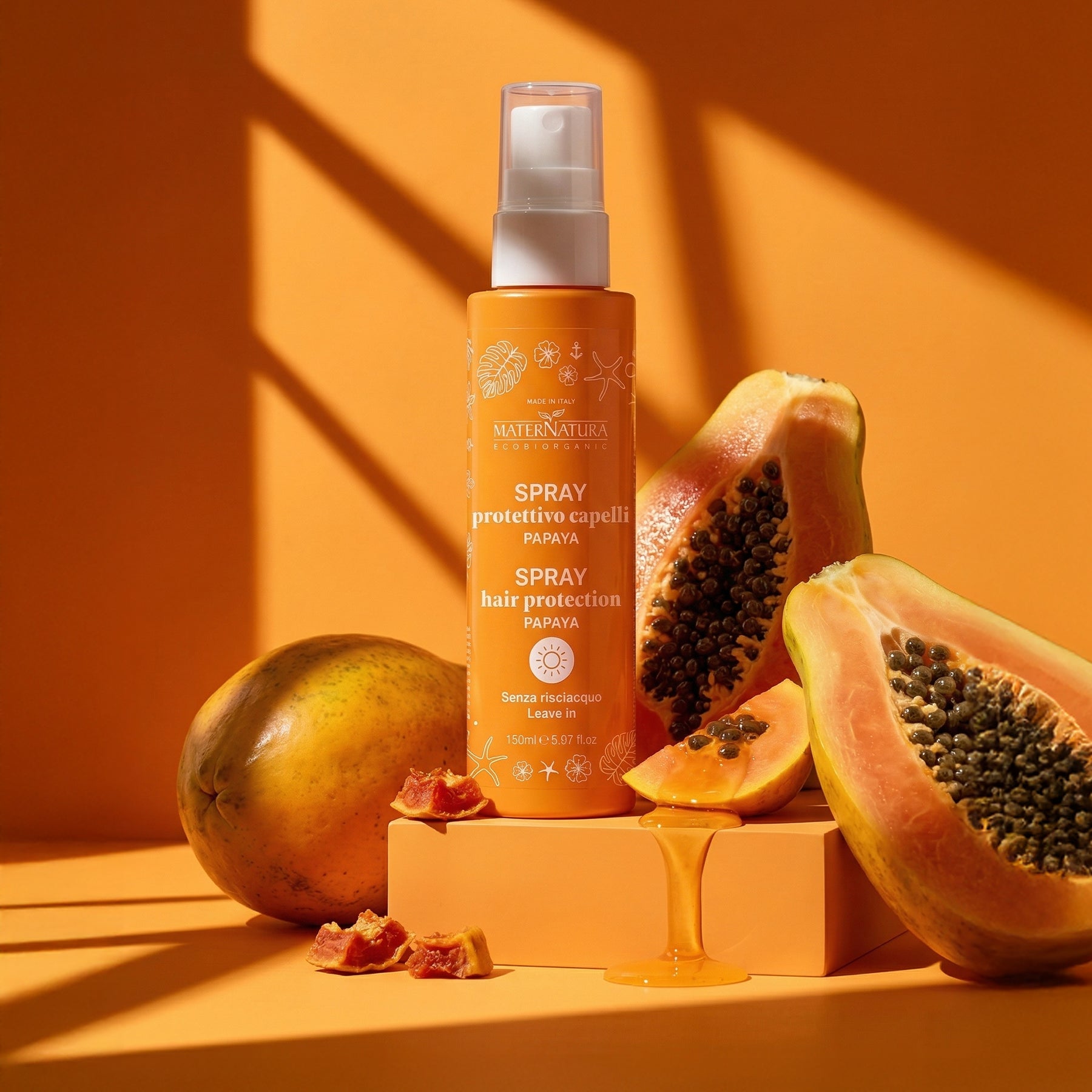 maternatura-spray-protettivo-capelli-papaya-latte-idratante-anti-crespo image 1