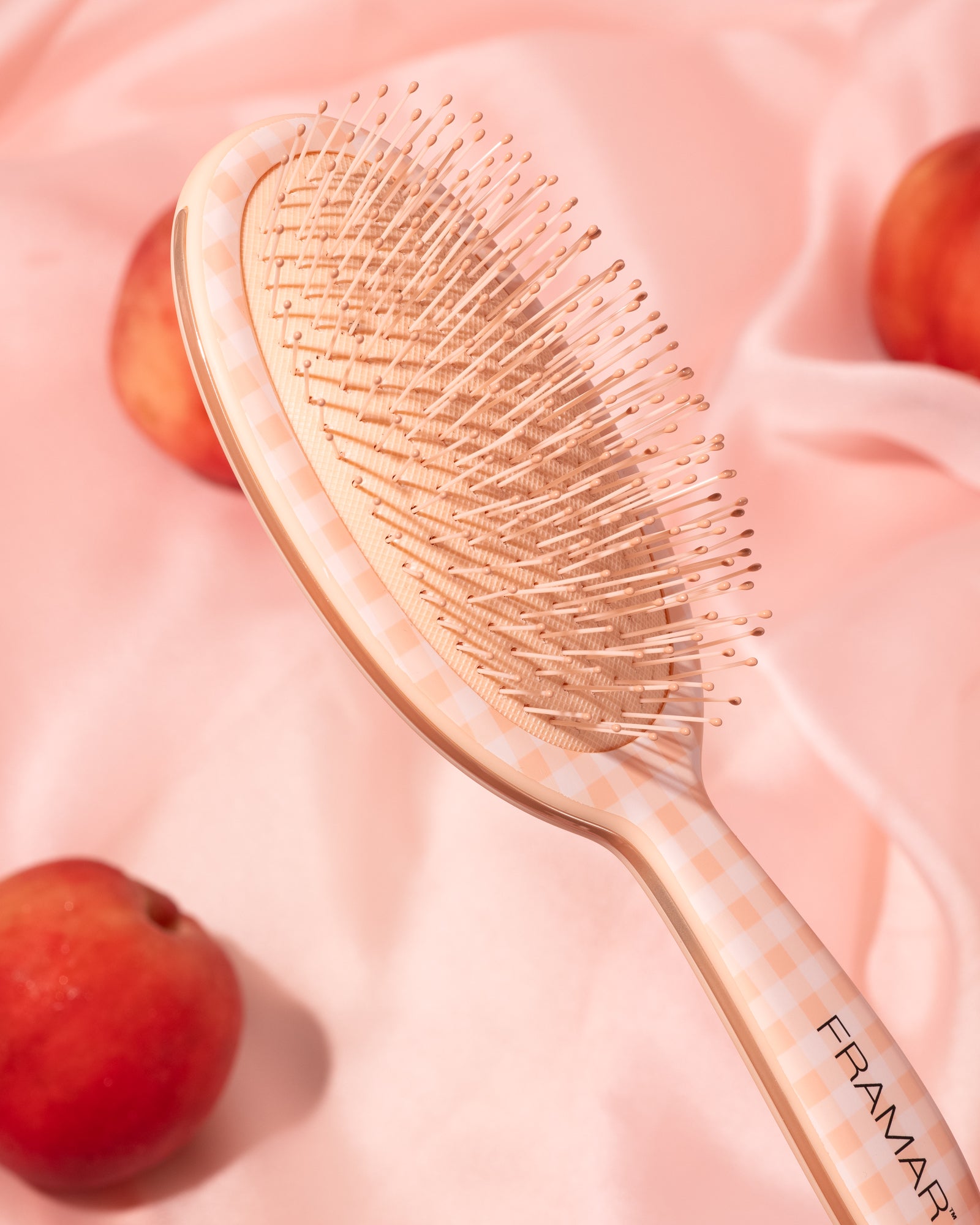 framar-peach-please-belle-detangle-brush-spazzola-districante-gingham-pesca image 6