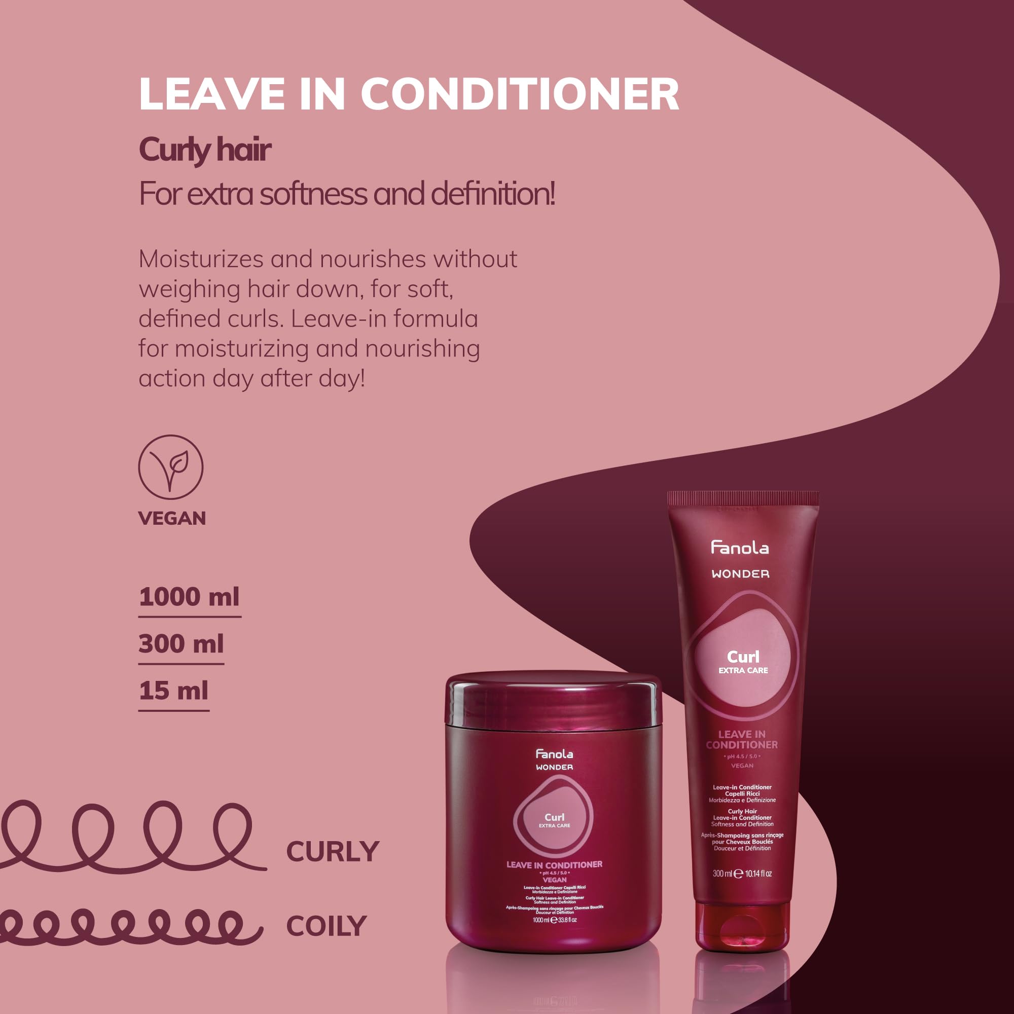 fanola-wonder-curl-conditioner-capelli-ricci-e-ondulati-300-ml image 2