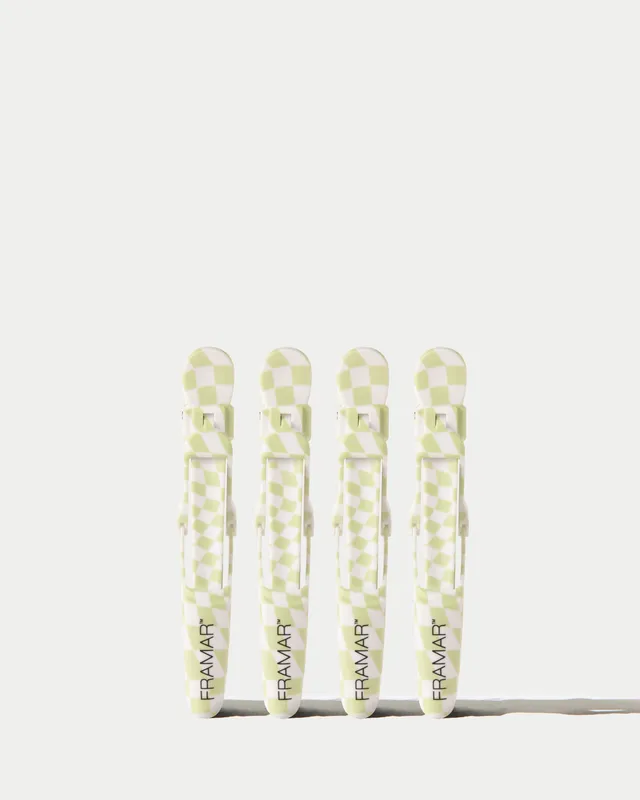 framar-gator-grip-clips-vibe-check-4-pezzi-green-checker image 1