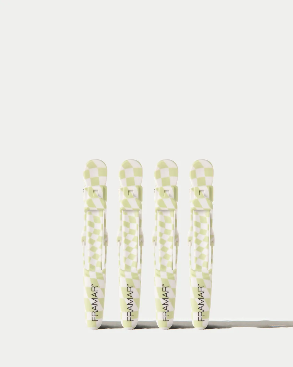 framar-gator-grip-clips-vibe-check-4-pezzi-green-checker image 1
