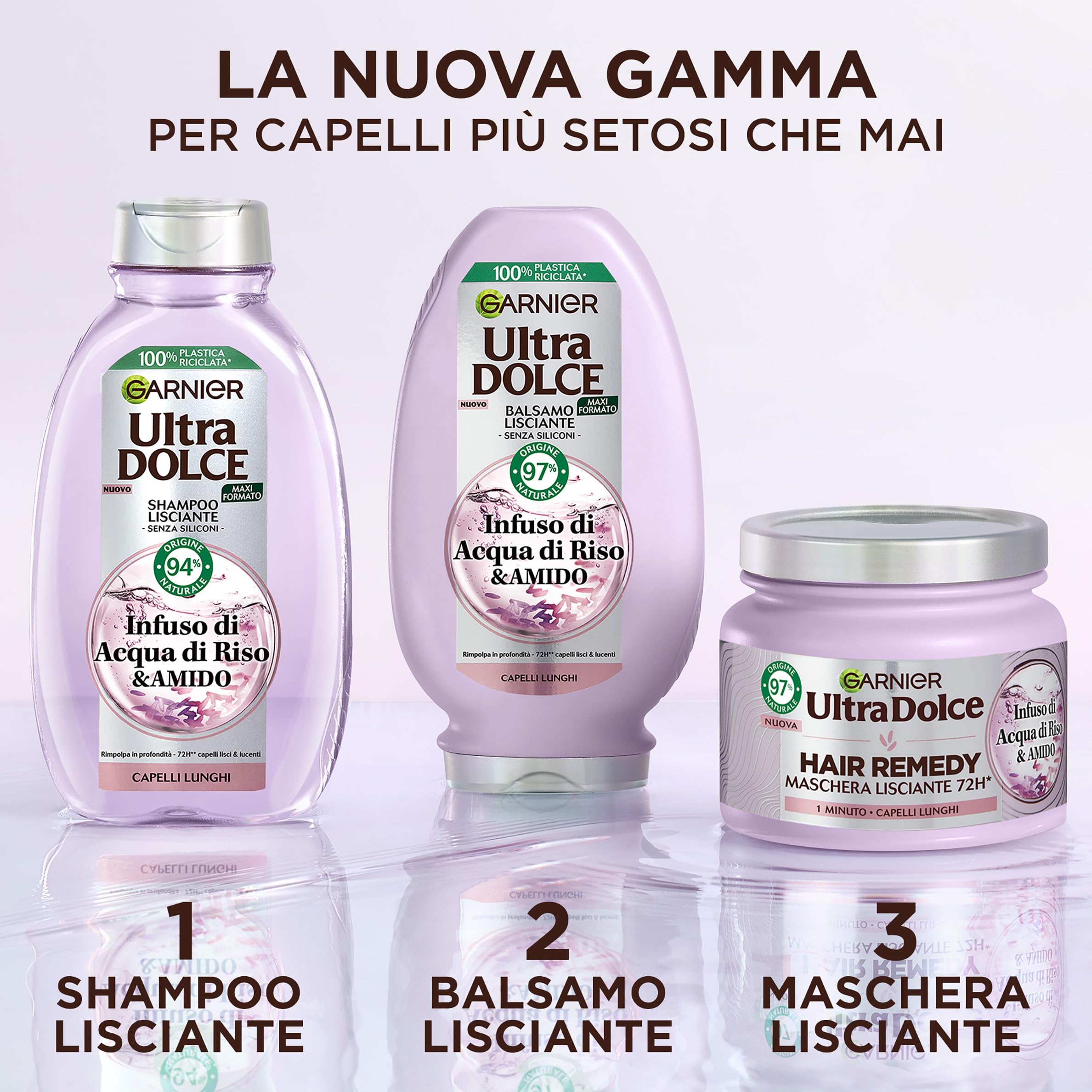 garnier-ultra-dolce-shampoo-lisciante-acqua-di-riso-e-amido-300-ml-senza-silicon image 4
