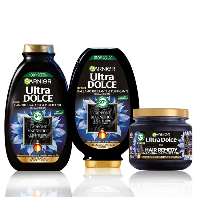 garnier-ultra-dolce-routine-completa-carbone-magnetico-shampoo-300-ml-balsamo-25 image 1