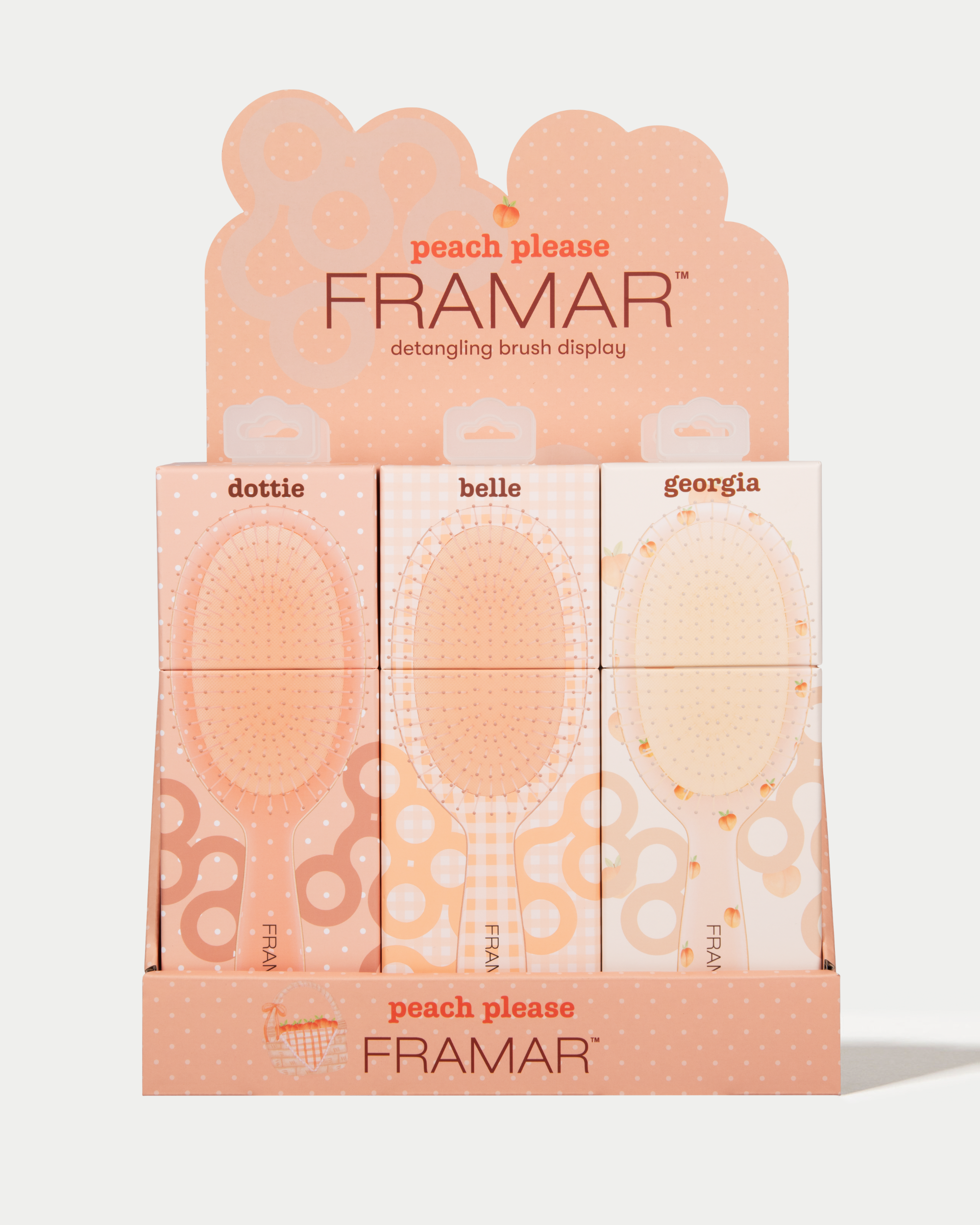 framar-peach-please-9pc-display-set-9-spazzole-districanti-georgia-dottie-belle image 1