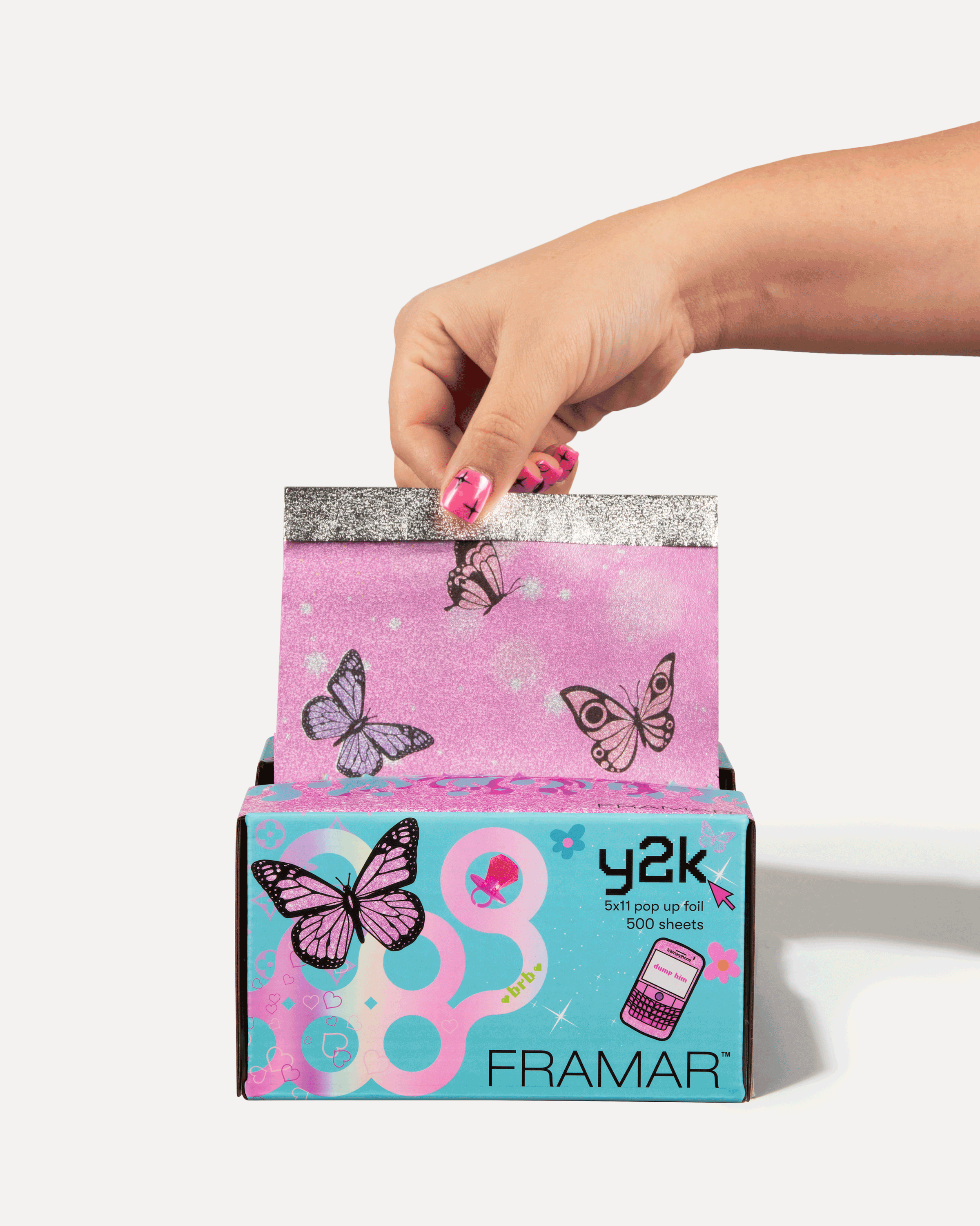 framar-y2k-pop-up-fogli-alluminio-per-capelli-500-fogli-5x11-pre-tagliati image 2