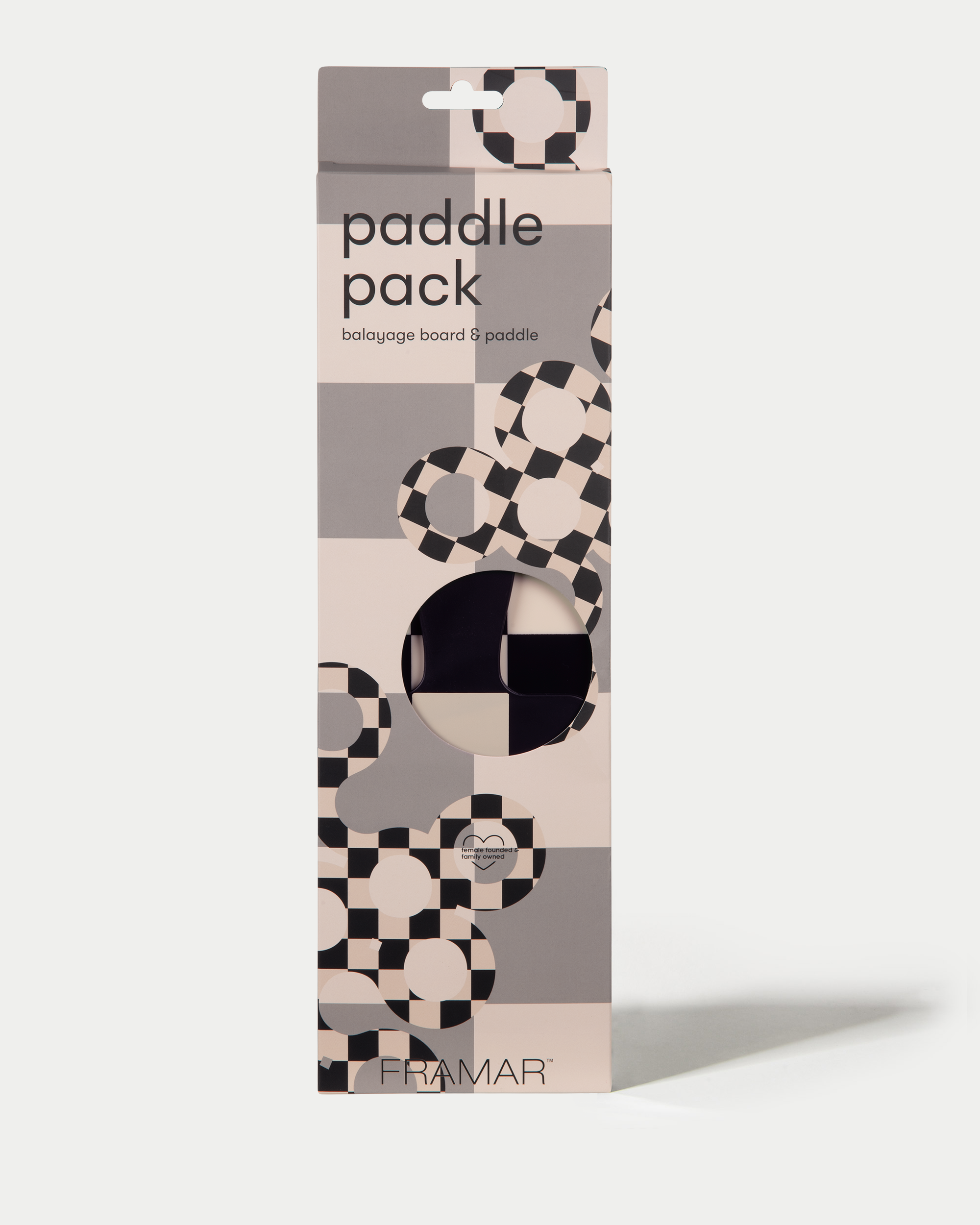 framar-black-and-cream-checked-out-paddle-pack-set-2-palette-per-meches image 3
