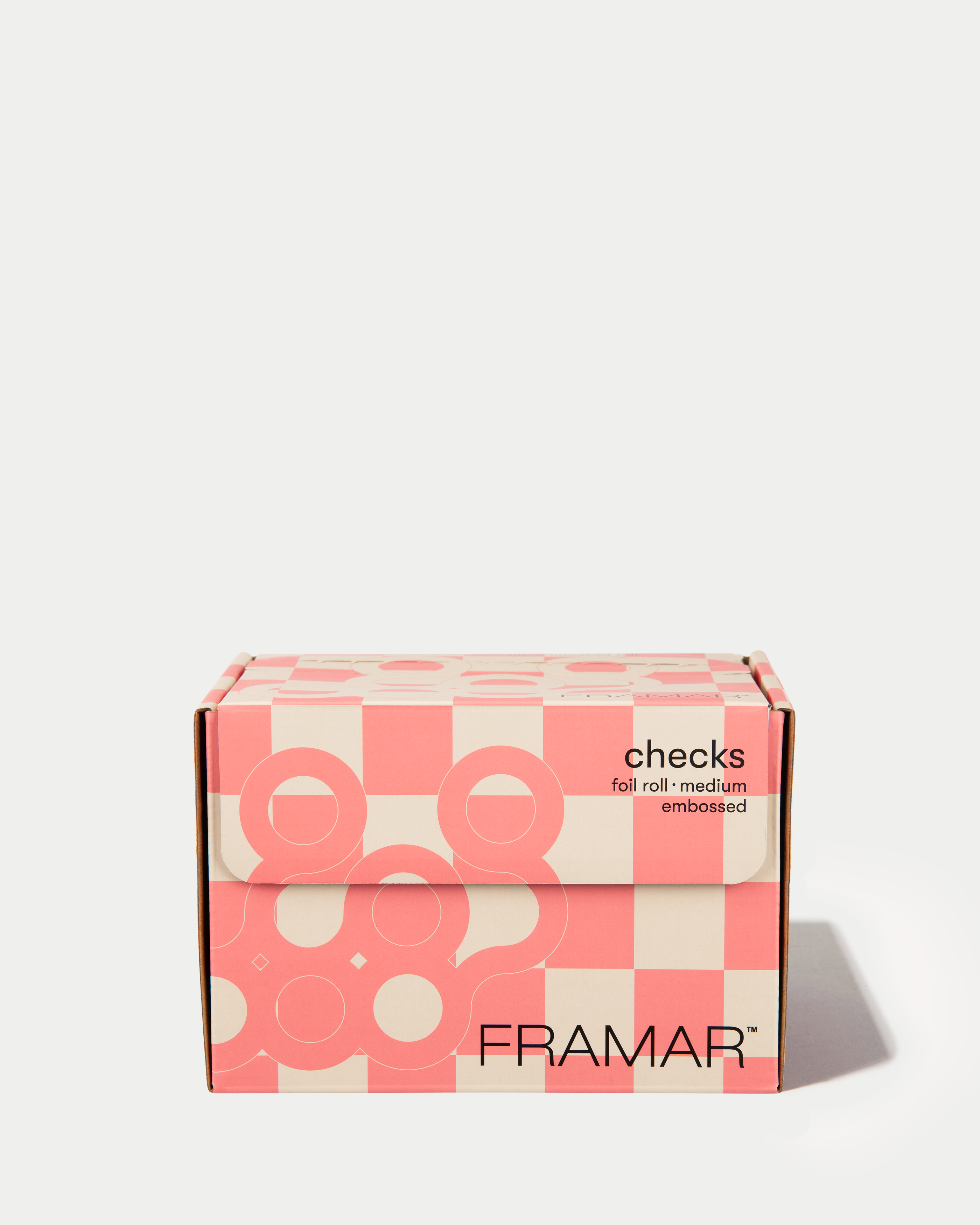 framar-embossed-roll-beige-pink-checks-rotolo-foil-goffrato-320-ft image 2