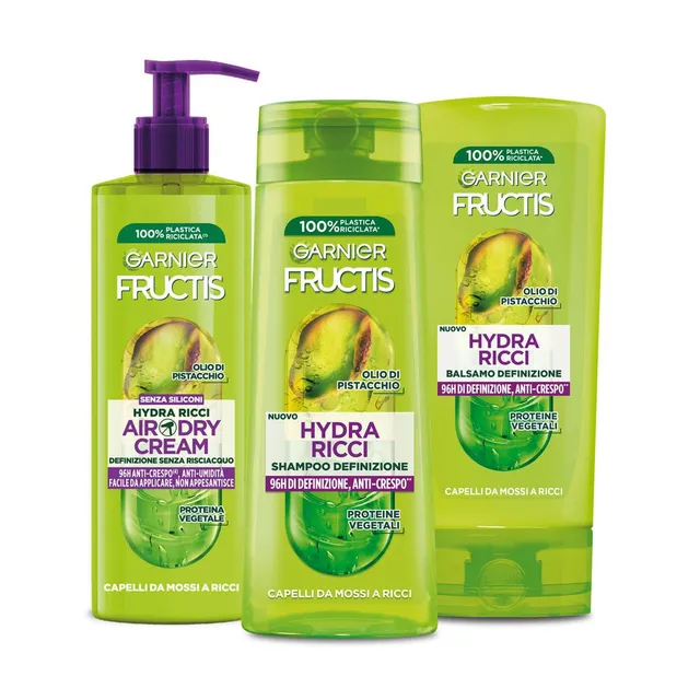 garnier-fructis-hydra-ricci-routine-completa-idratante-shampoo-balsamo-air-dry-c image 1