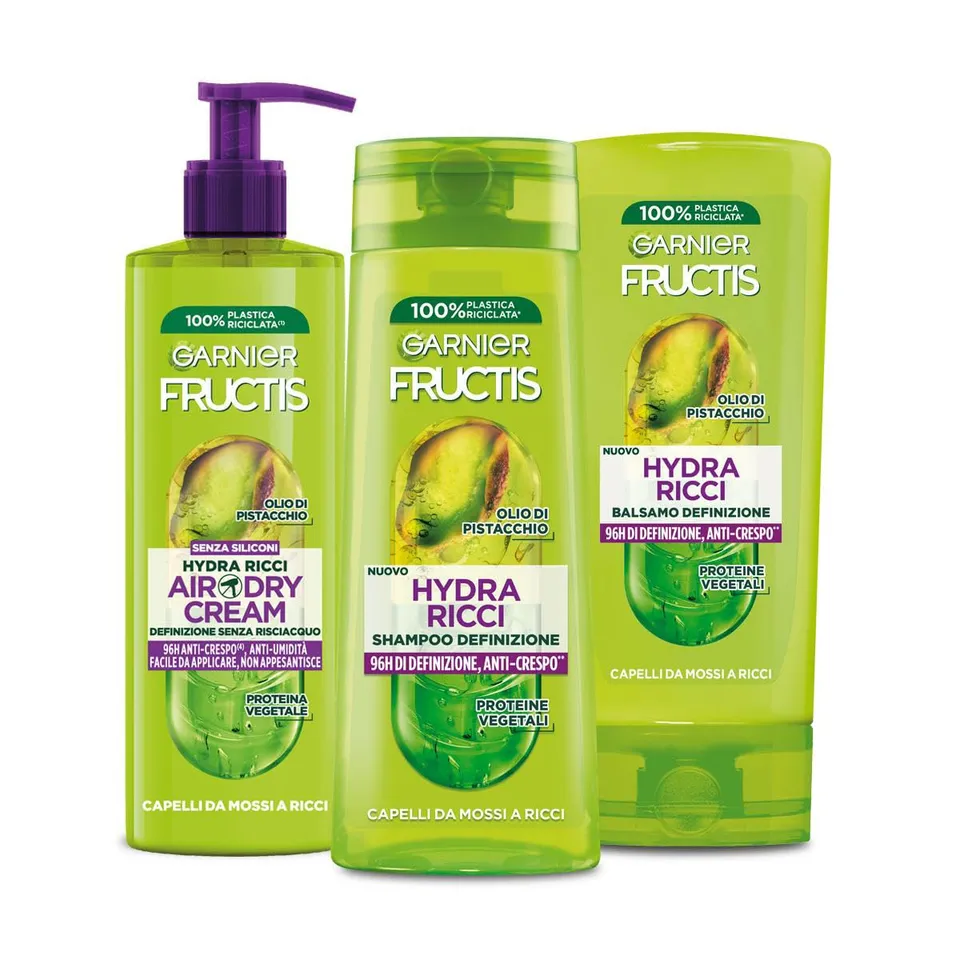 garnier-fructis-hydra-ricci-routine-completa-idratante-shampoo-balsamo-air-dry-c image 1