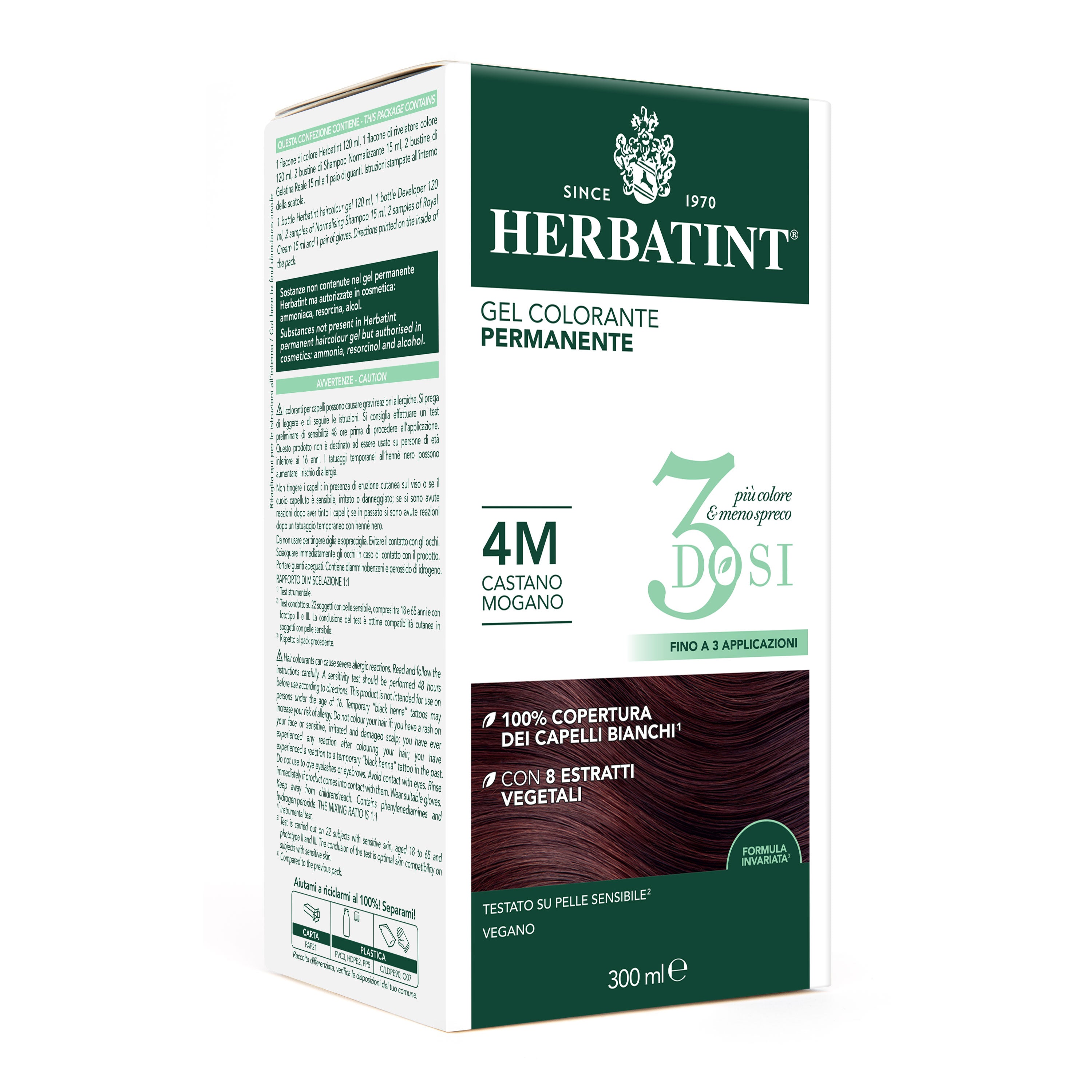 herbatint-gel-colorante-permanente-3-dosi-4m-castano-mogano-300-ml image 1
