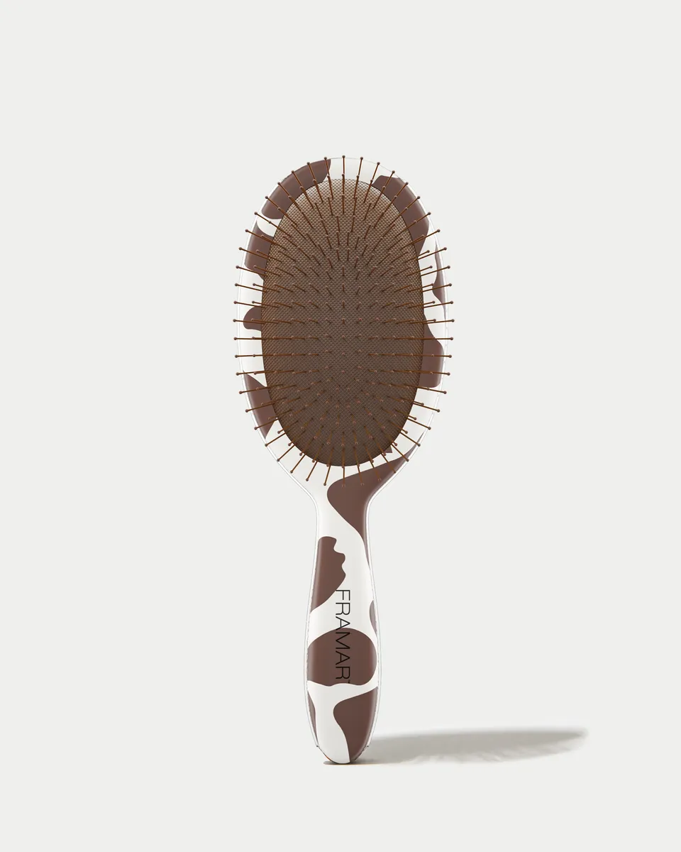 framar-yeehaw-detangle-brush-spazzola-districante-cow-print image 1