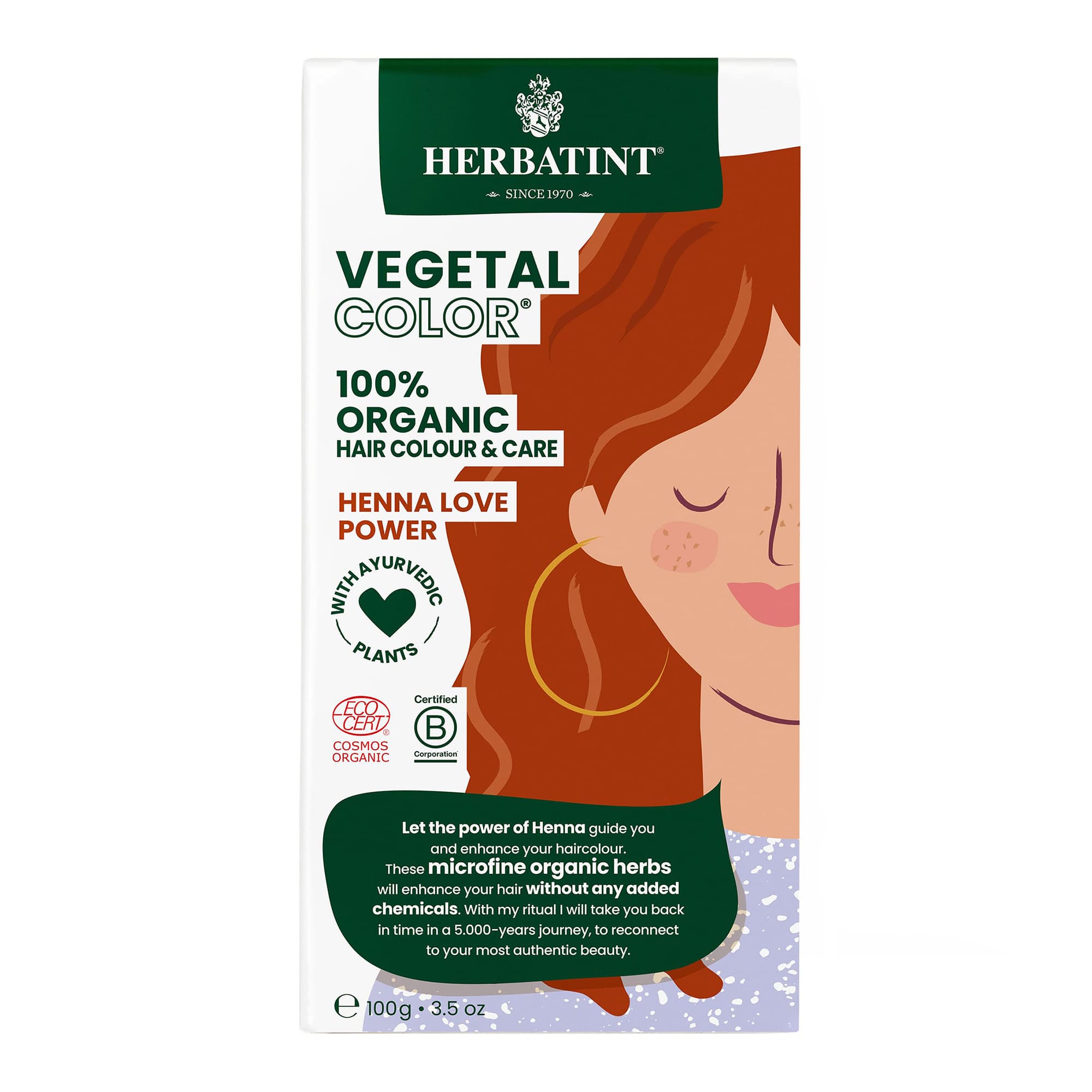 herbatint-vegetal-color-henna-love-power-henn-puro-100-g image 2