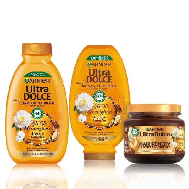 garnier-ultra-dolce-routine-completa-gli-oli-meravigliosi-shampoo-300-ml-balsamo image 1